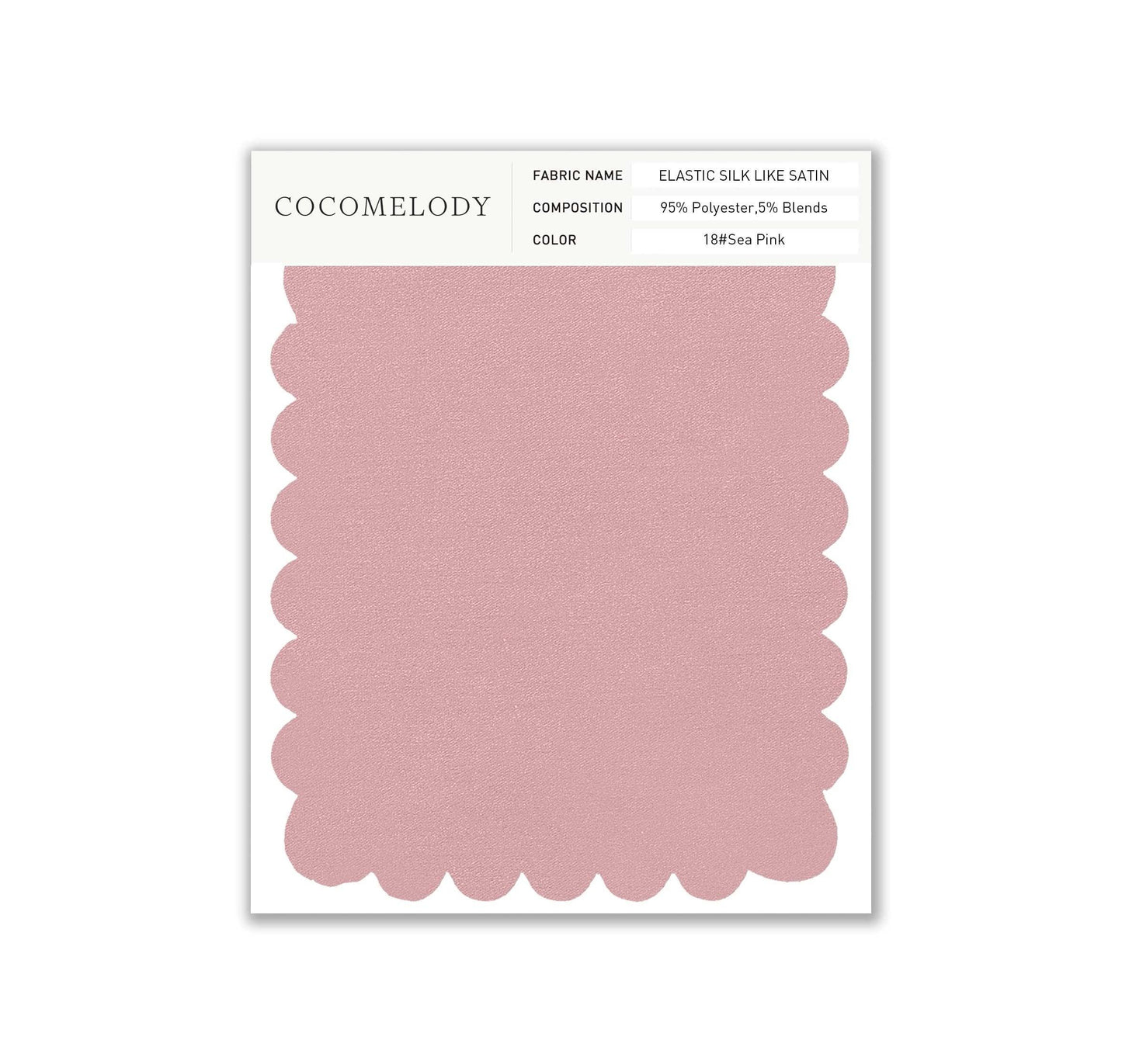 Elastic Silk like Satin Fabric Swatch in Single Color SWSS16005 - COCOMELODY