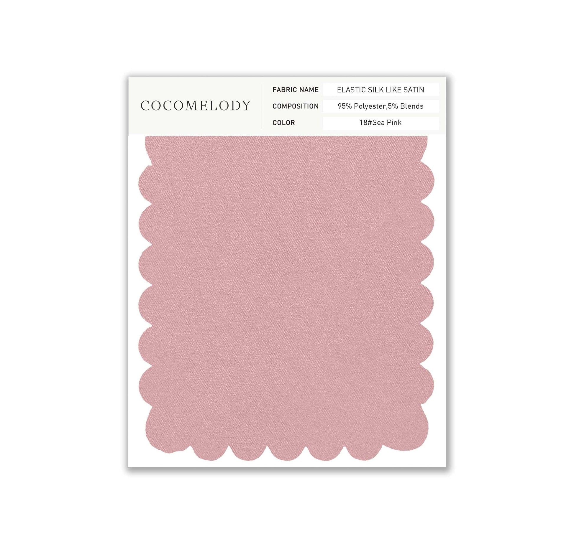 Elastic Silk like Satin Fabric Swatch in Single Color SWSS16005 - COCOMELODY
