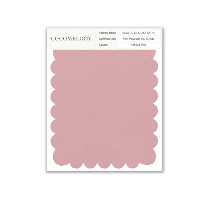 Elastic Silk like Satin Fabric Swatch in Single Color SWSS16005 - COCOMELODY