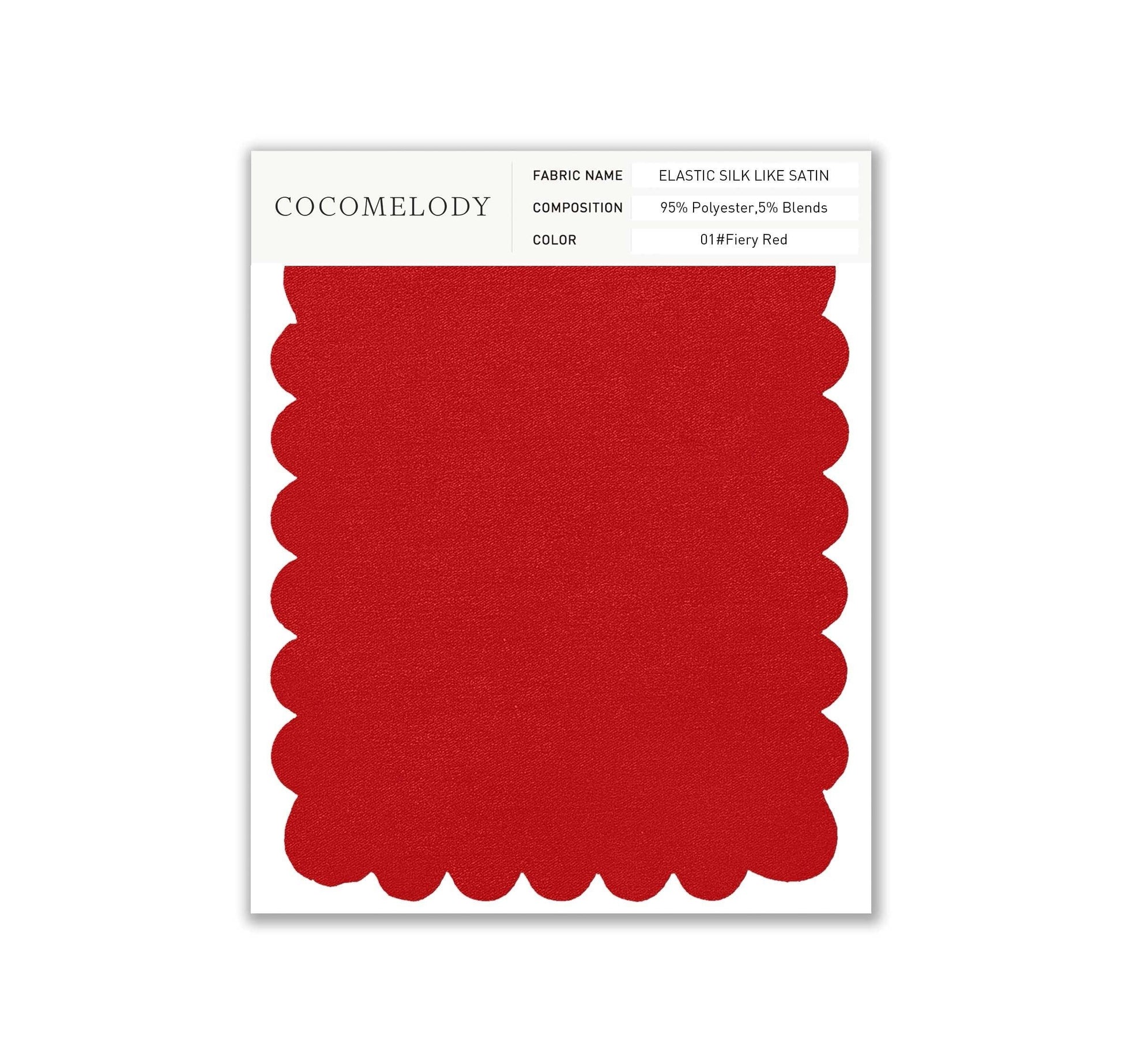 Elastic Silk like Satin Fabric Swatch in Single Color SWSS16005 - COCOMELODY