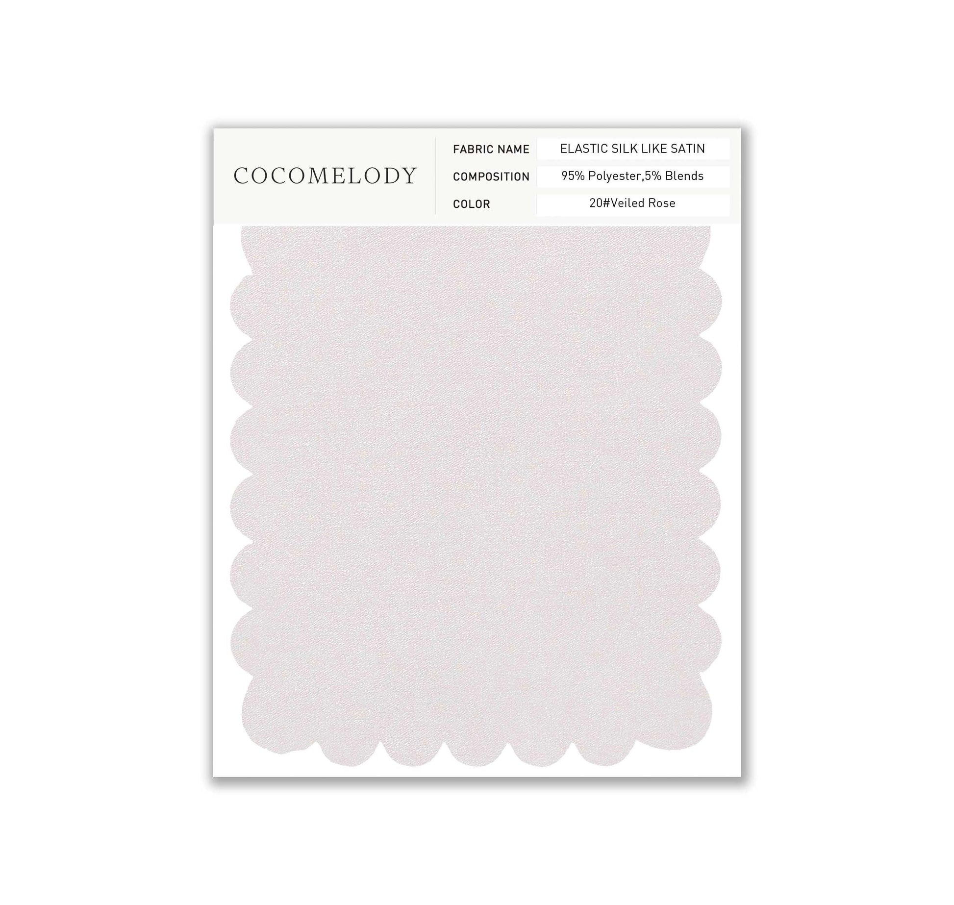 Elastic Silk like Satin Fabric Swatch in Single Color SWSS16005 - COCOMELODY