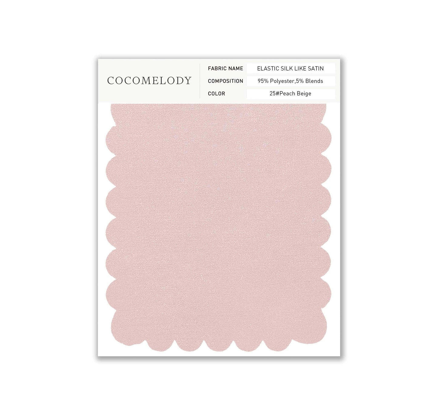 Elastic Silk like Satin Fabric Swatch in Single Color SWSS16005 - COCOMELODY