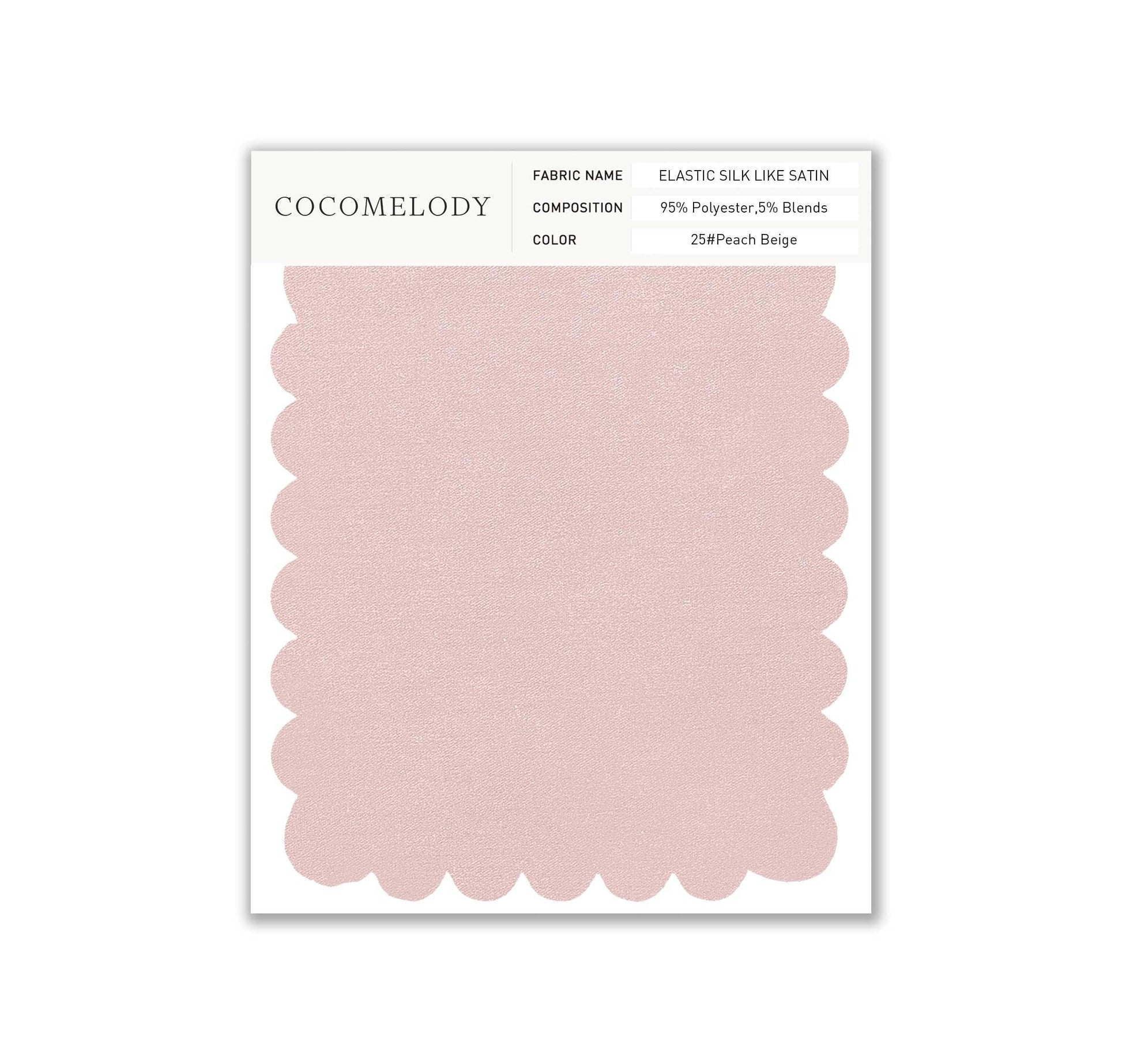 Elastic Silk like Satin Fabric Swatch in Single Color SWSS16005 - COCOMELODY