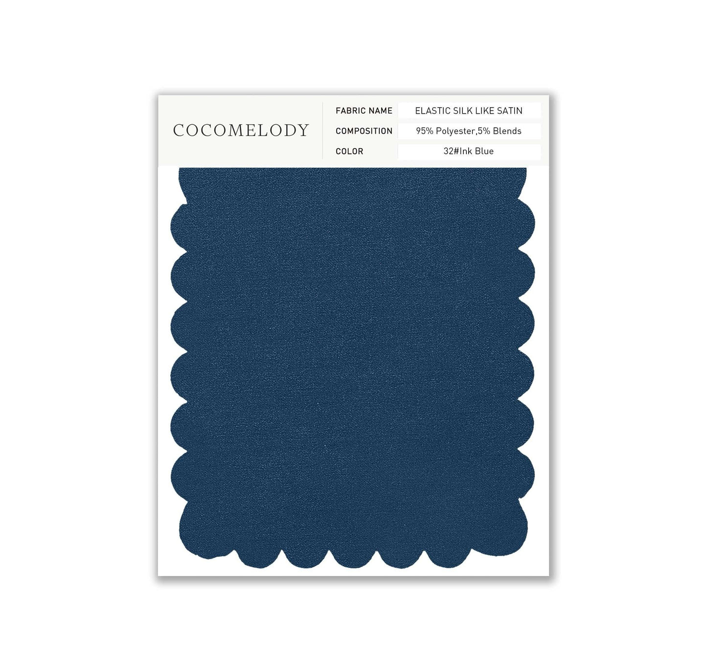 Elastic Silk like Satin Fabric Swatch in Single Color SWSS16005 - COCOMELODY