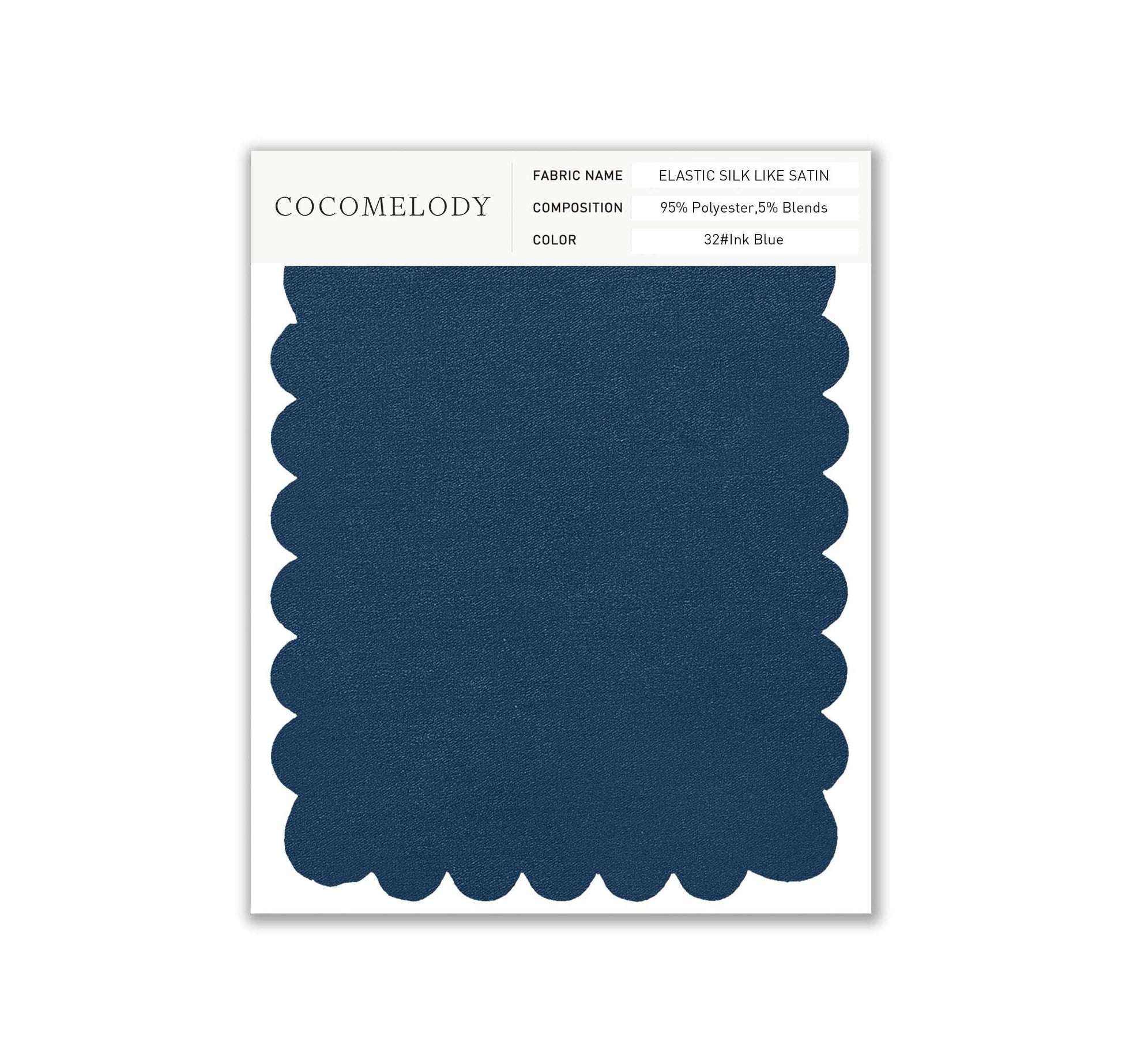 Elastic Silk like Satin Fabric Swatch in Single Color SWSS16005 - COCOMELODY