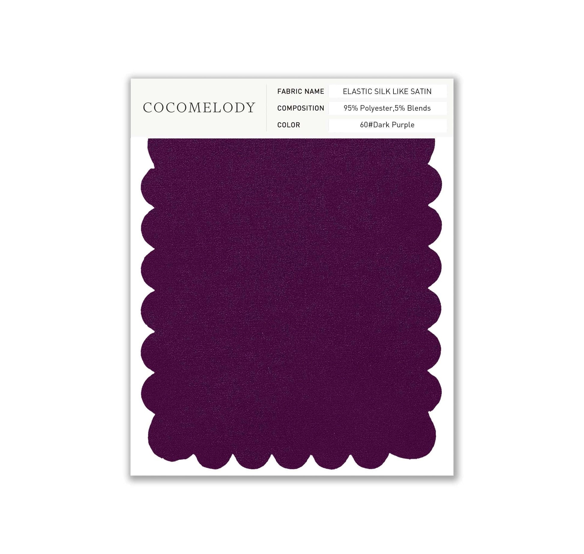 Elastic Silk like Satin Fabric Swatch in Single Color SWSS16005 - COCOMELODY
