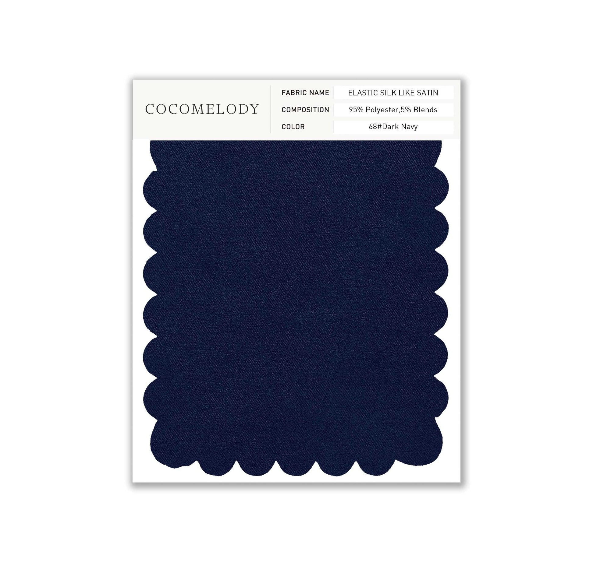Elastic Silk like Satin Fabric Swatch in Single Color SWSS16005 - COCOMELODY