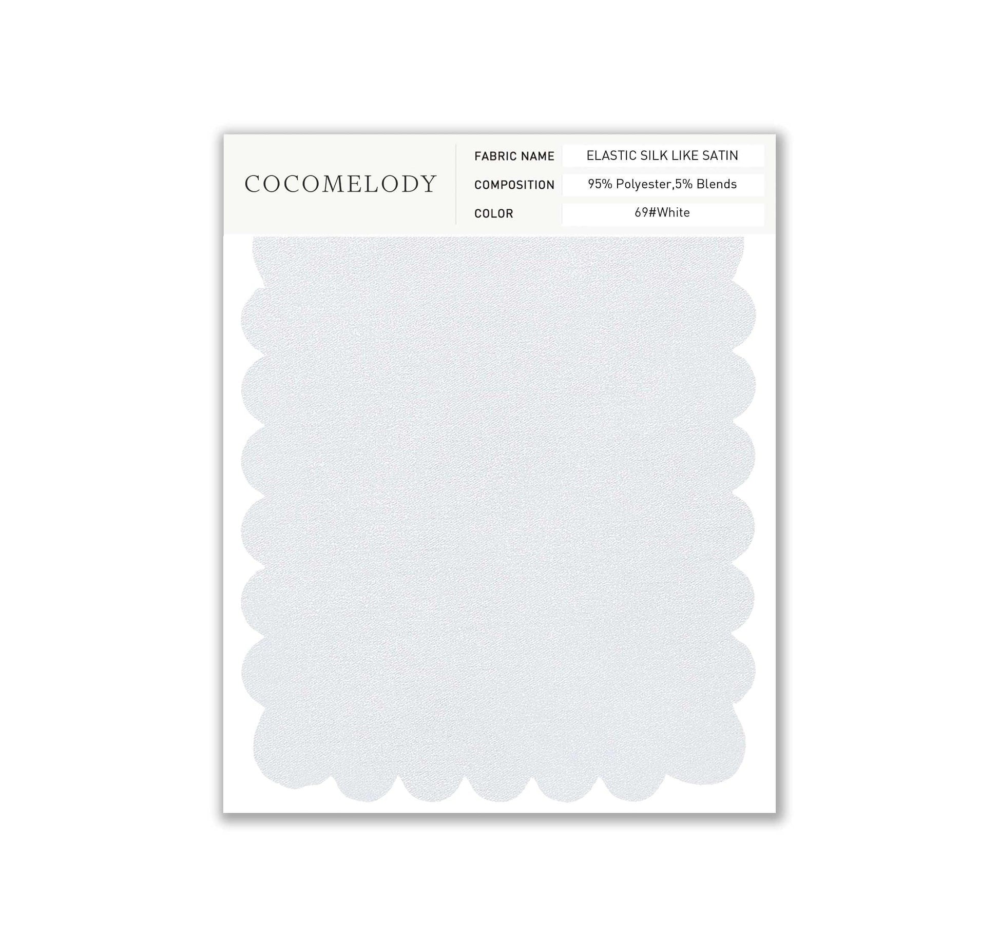 Elastic Silk like Satin Fabric Swatch in Single Color SWSS16005 - COCOMELODY