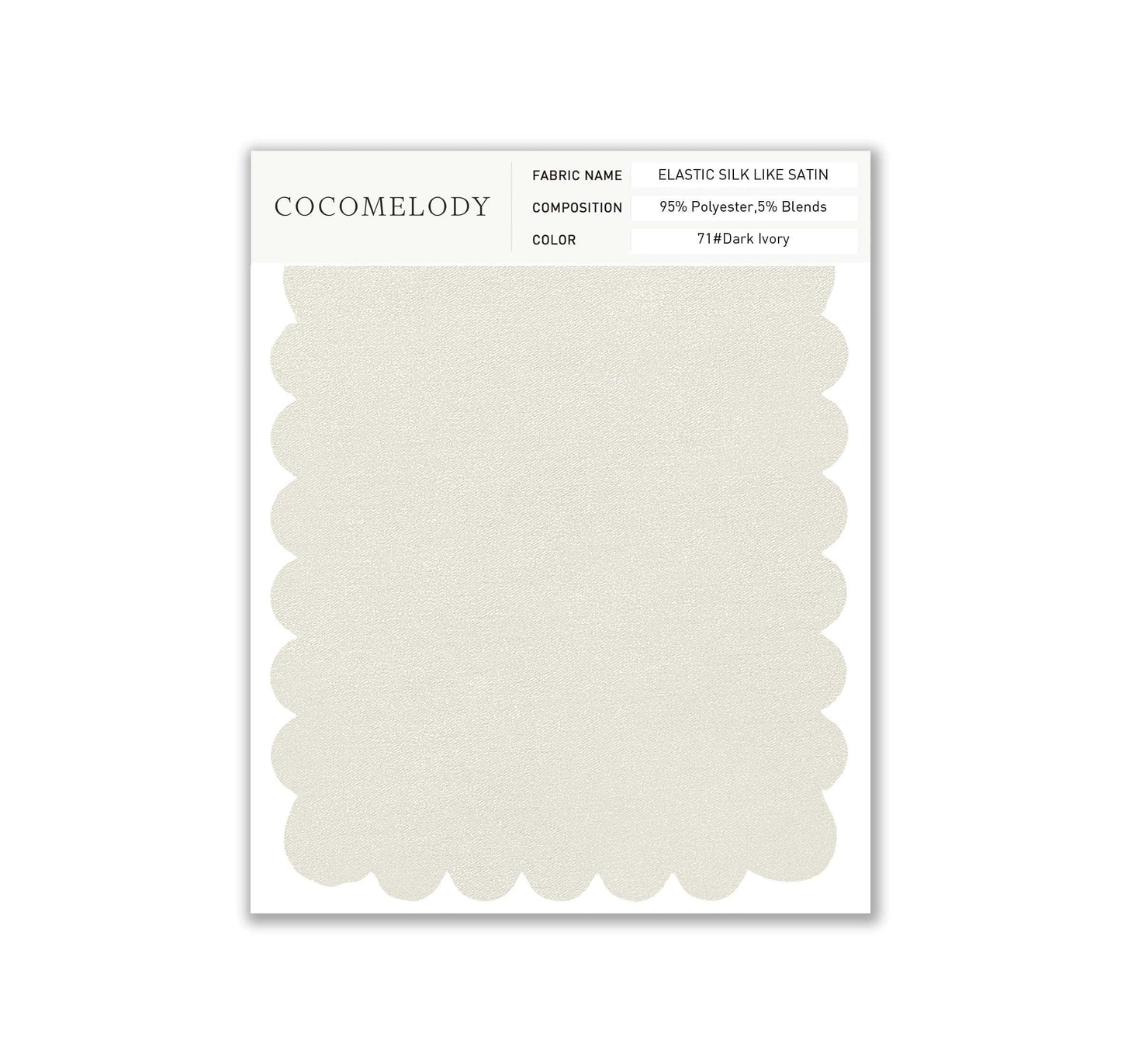 Elastic Silk like Satin Fabric Swatch in Single Color SWSS16005 - COCOMELODY