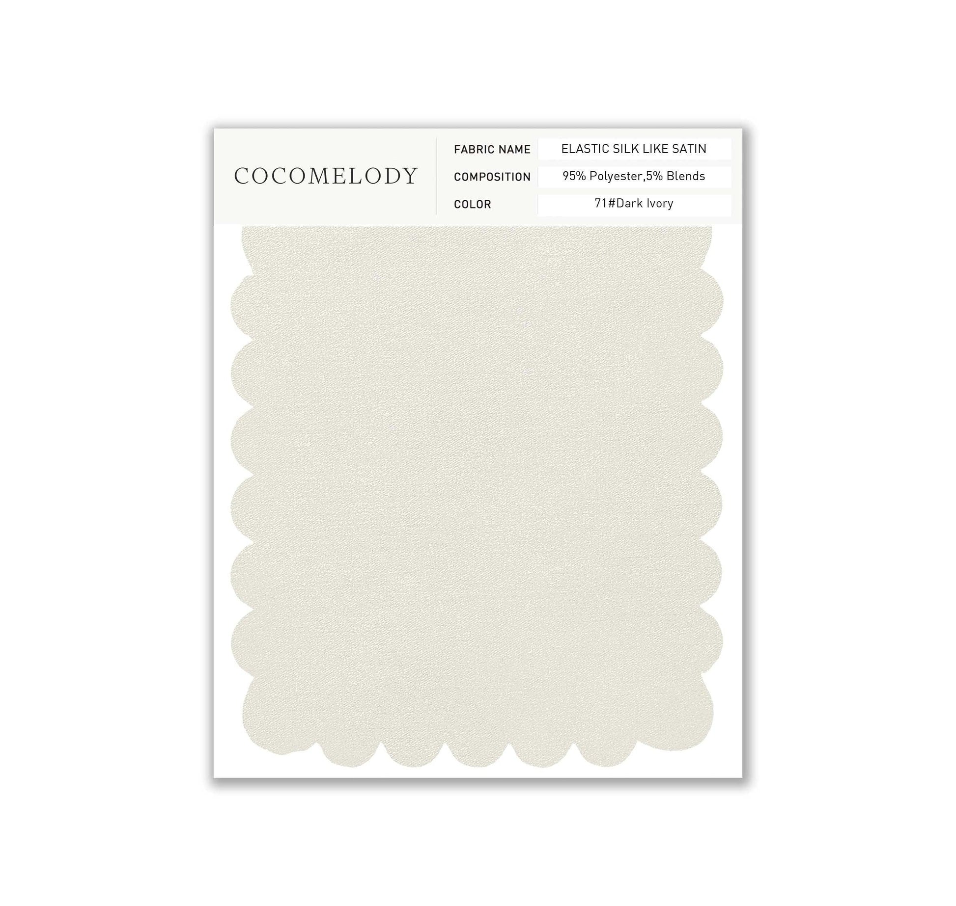 Elastic Silk like Satin Fabric Swatch in Single Color SWSS16005 - COCOMELODY