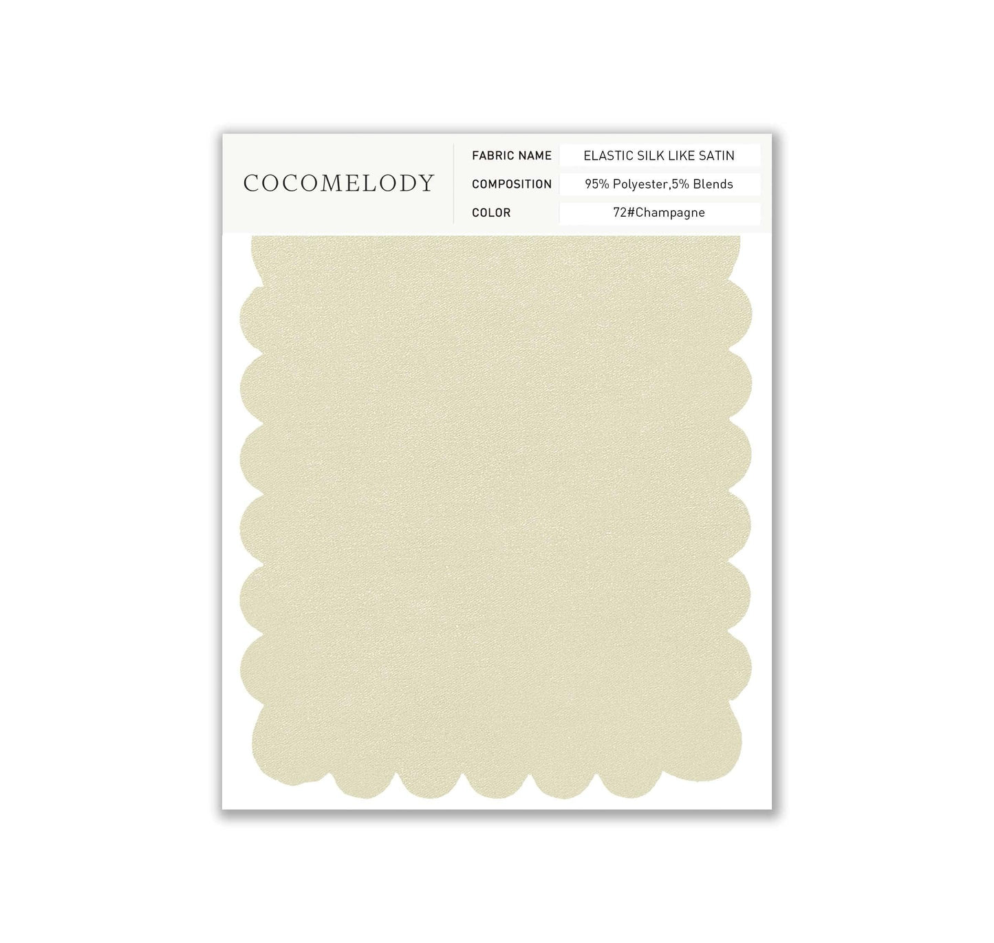 Elastic Silk like Satin Fabric Swatch in Single Color SWSS16005 - COCOMELODY