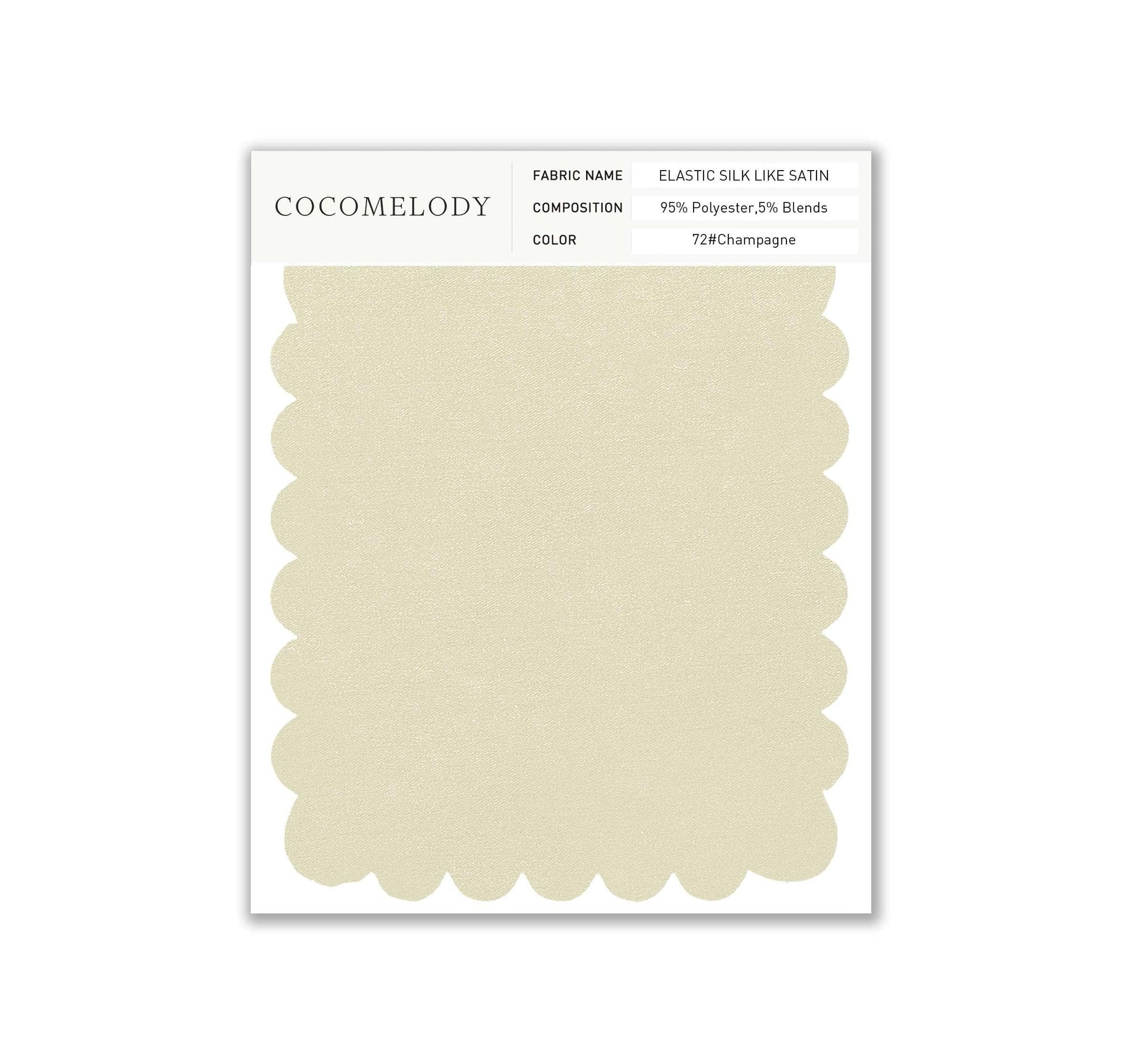 Elastic Silk like Satin Fabric Swatch in Single Color SWSS16005 - COCOMELODY