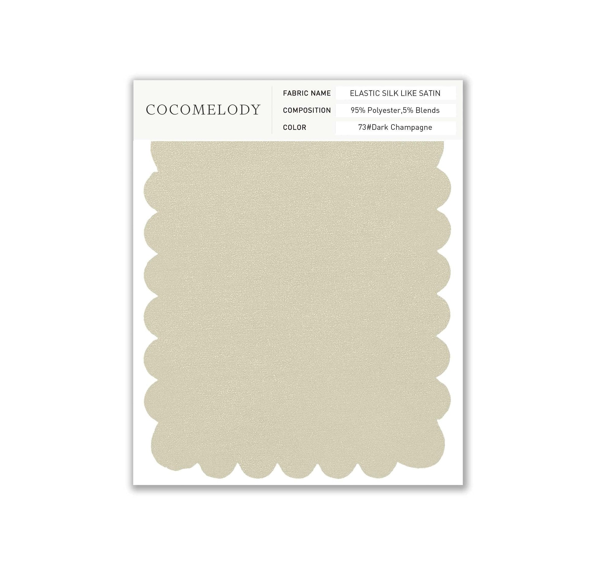 Elastic Silk like Satin Fabric Swatch in Single Color SWSS16005 - COCOMELODY