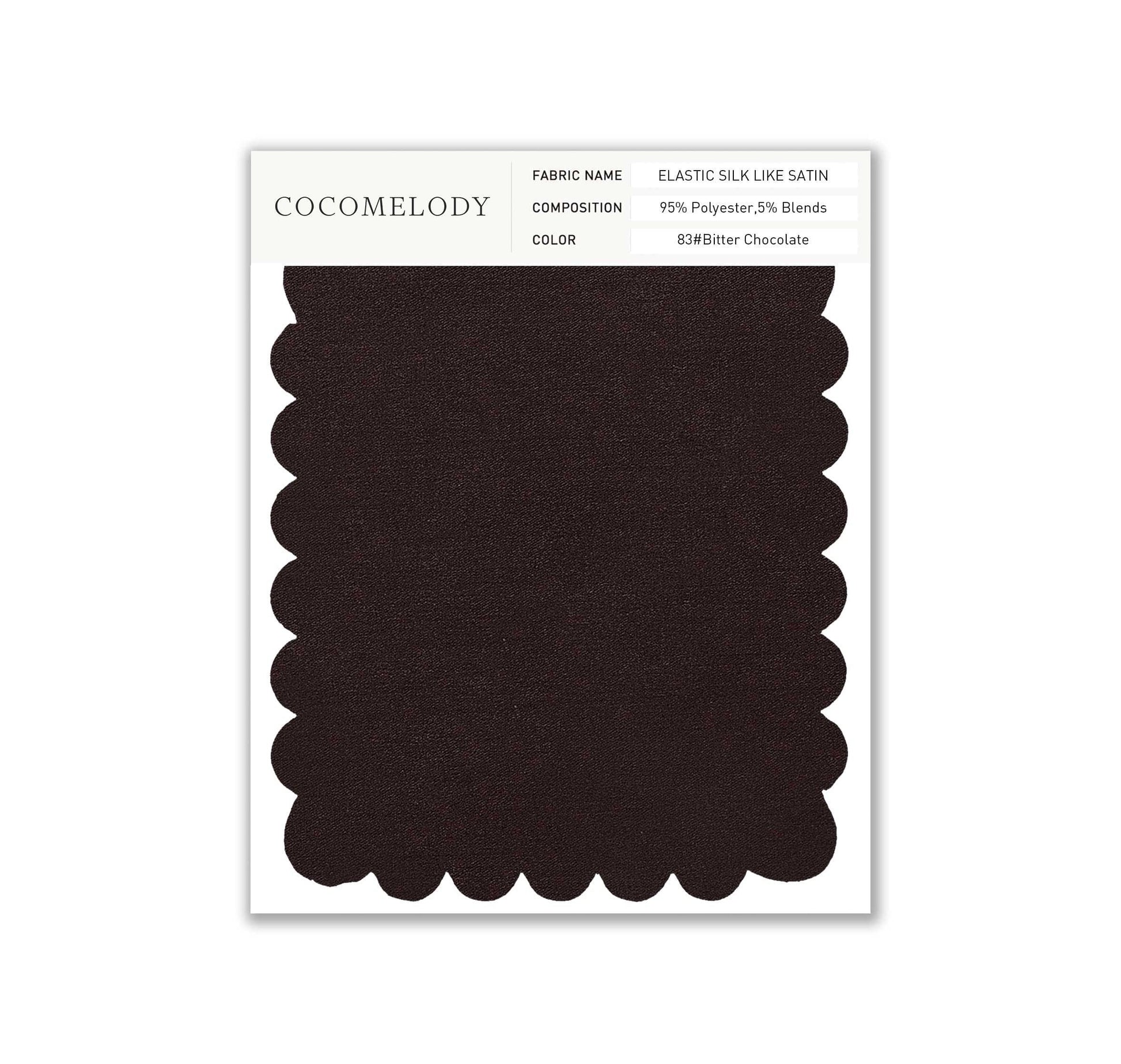 Elastic Silk like Satin Fabric Swatch in Single Color SWSS16005 - COCOMELODY