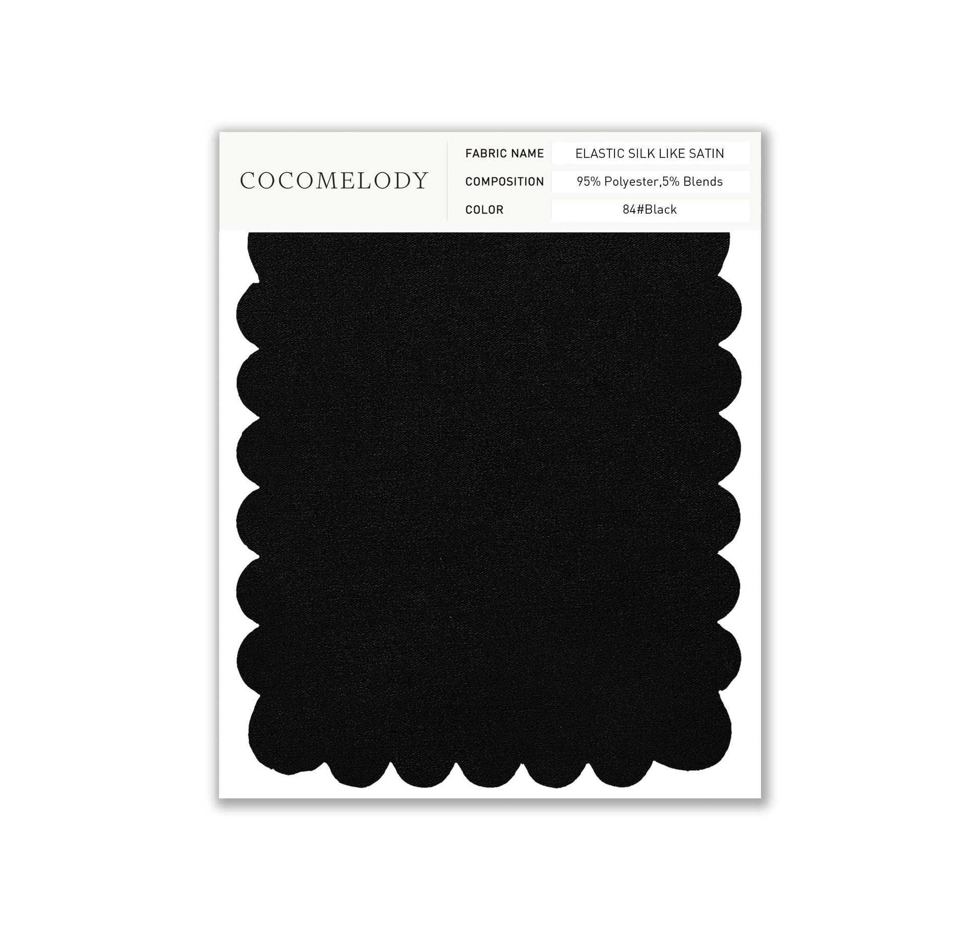 Elastic Silk like Satin Fabric Swatch in Single Color SWSS16005 - COCOMELODY