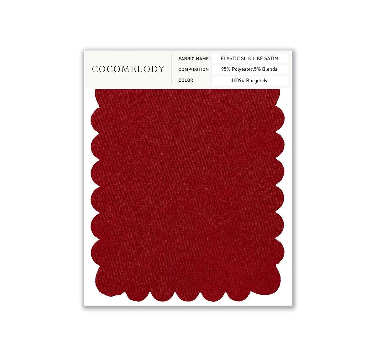 Elastic Silk like Satin Fabric Swatch in Single Color SWSS16005 - COCOMELODY
