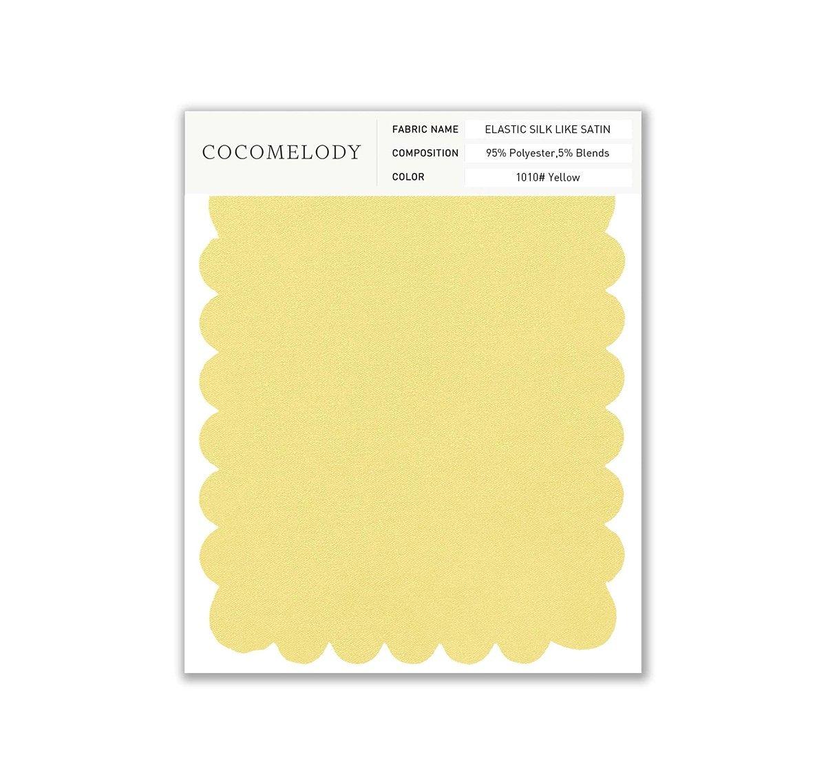 Elastic Silk like Satin Fabric Swatch in Single Color SWSS16005 - COCOMELODY
