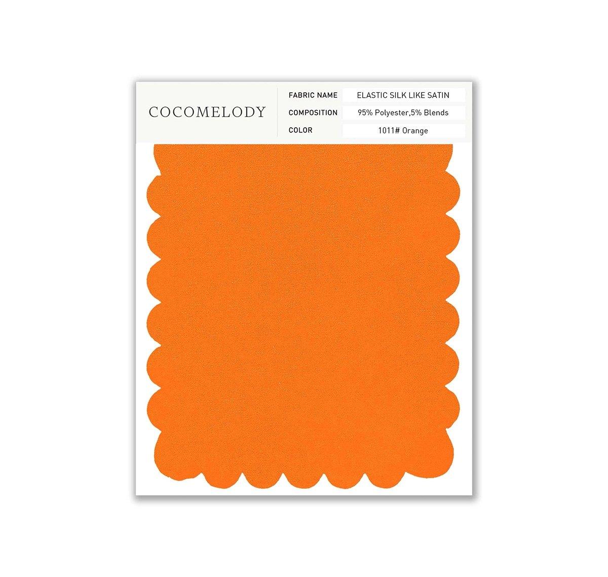 Elastic Silk like Satin Fabric Swatch in Single Color SWSS16005 - COCOMELODY