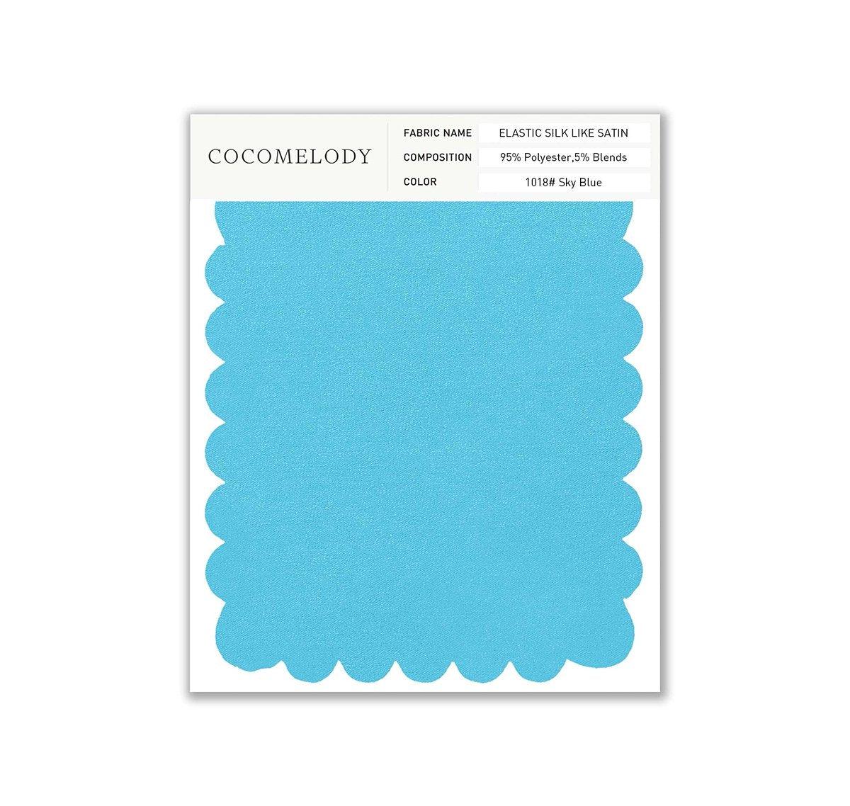 Elastic Silk like Satin Fabric Swatch in Single Color SWSS16005 - COCOMELODY