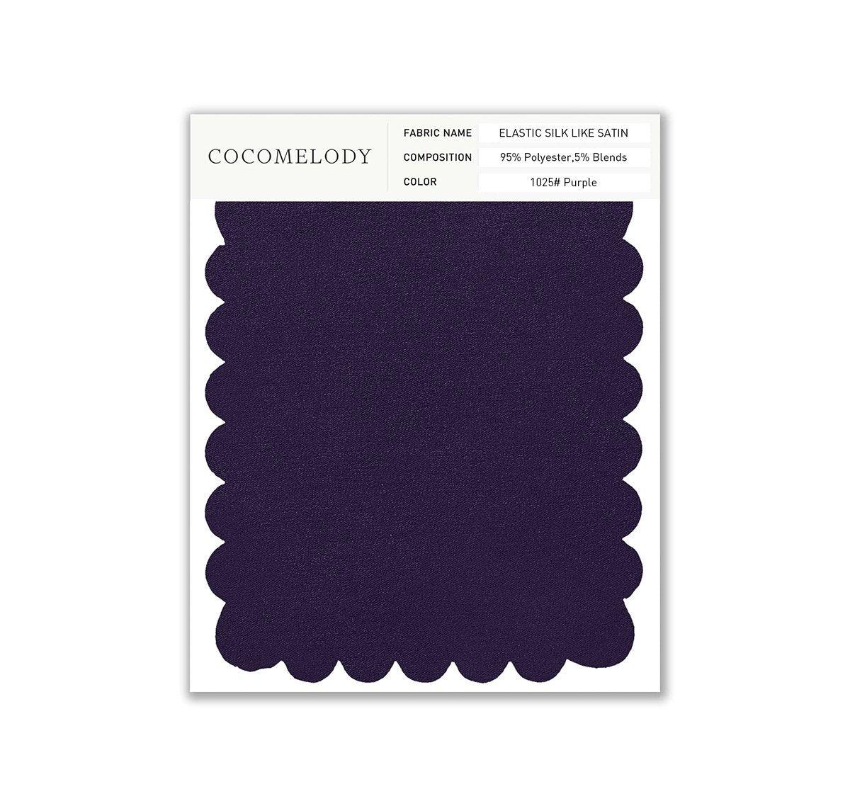 Elastic Silk like Satin Fabric Swatch in Single Color SWSS16005 - COCOMELODY