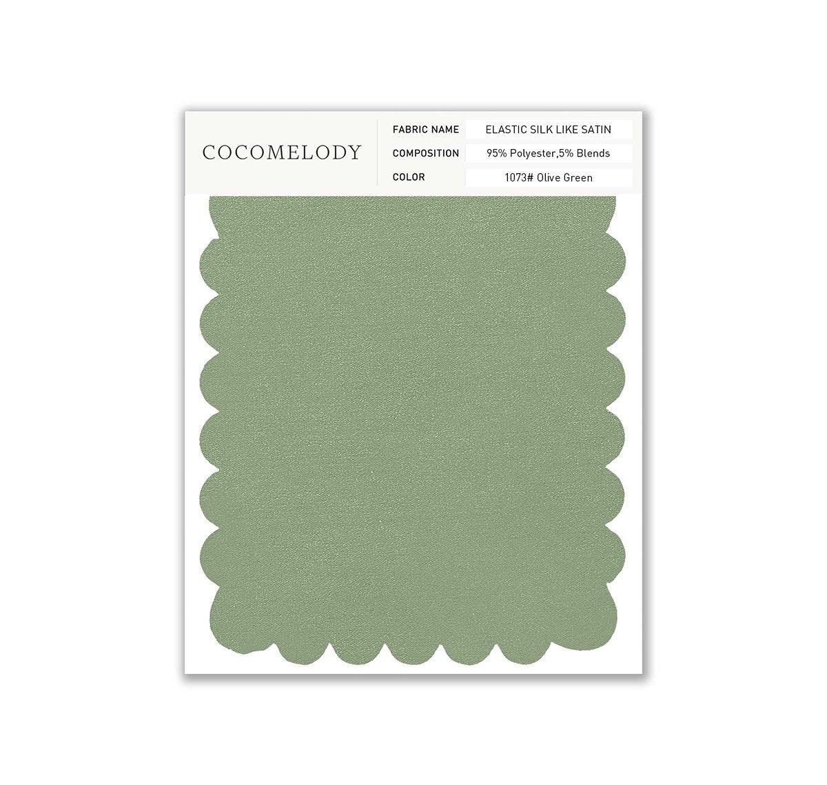 Elastic Silk like Satin Fabric Swatch in Single Color SWSS16005 - COCOMELODY