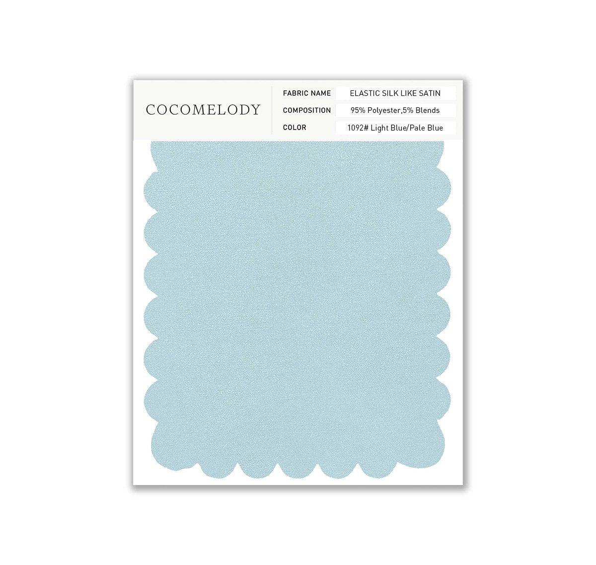 Elastic Silk like Satin Fabric Swatch in Single Color SWSS16005 - COCOMELODY