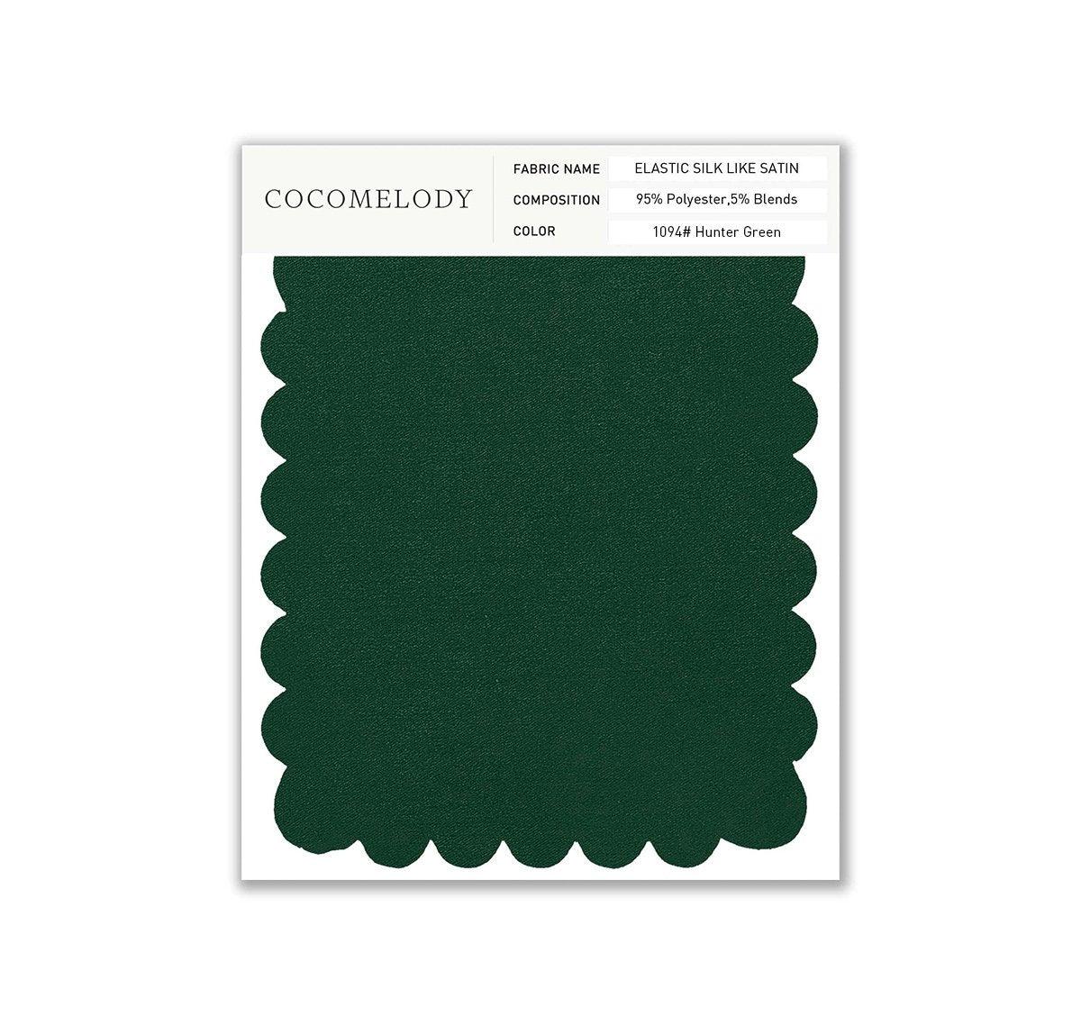 Elastic Silk like Satin Fabric Swatch in Single Color SWSS16005 - COCOMELODY