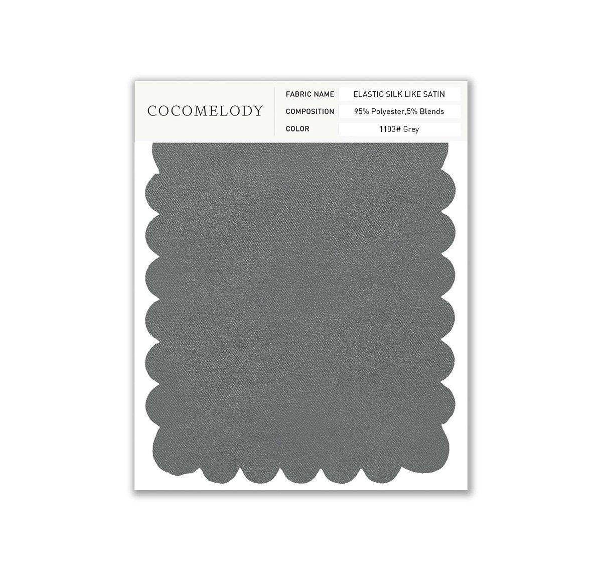Elastic Silk like Satin Fabric Swatch in Single Color SWSS16005 - COCOMELODY