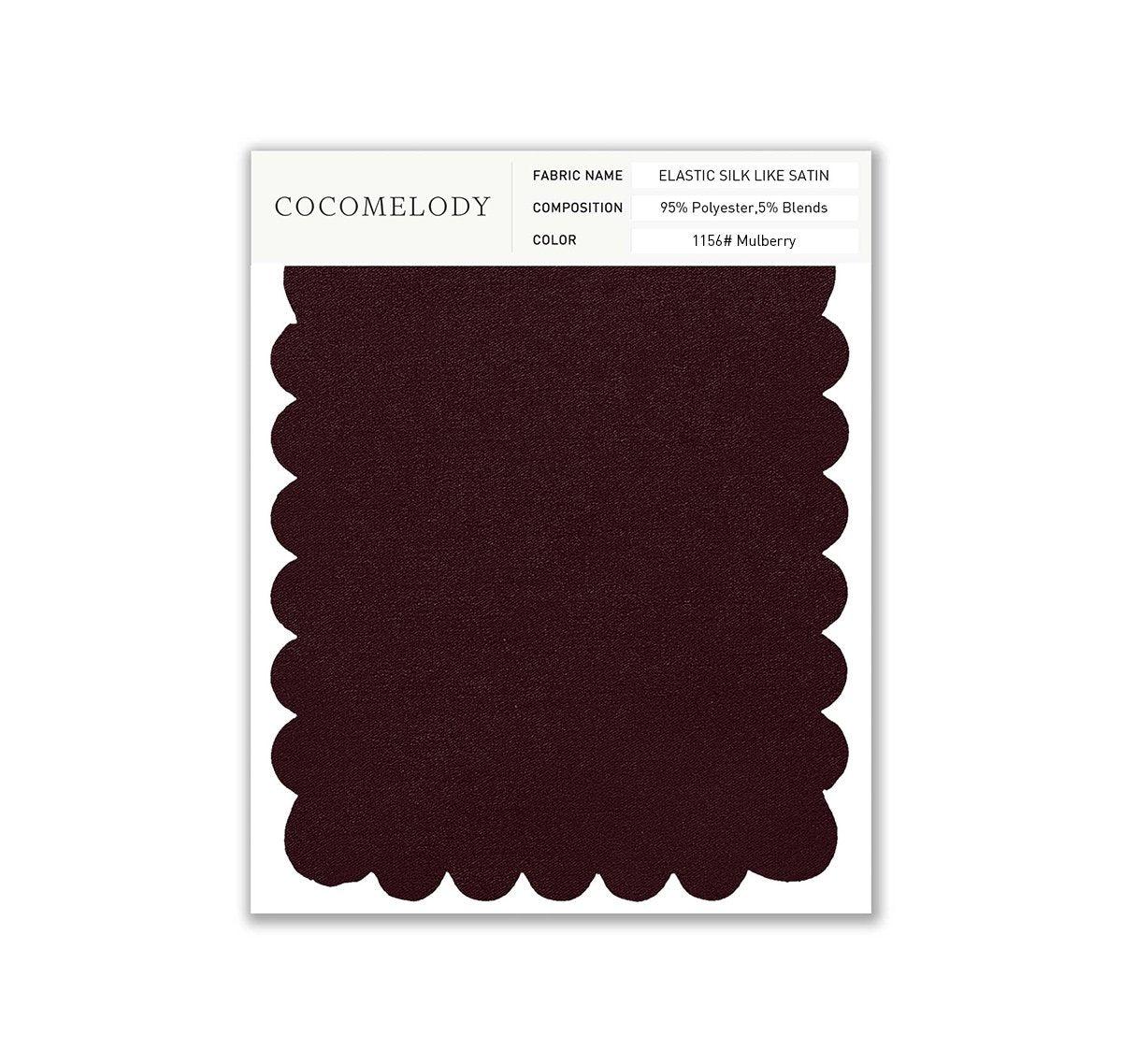Elastic Silk like Satin Fabric Swatch in Single Color SWSS16005 - COCOMELODY