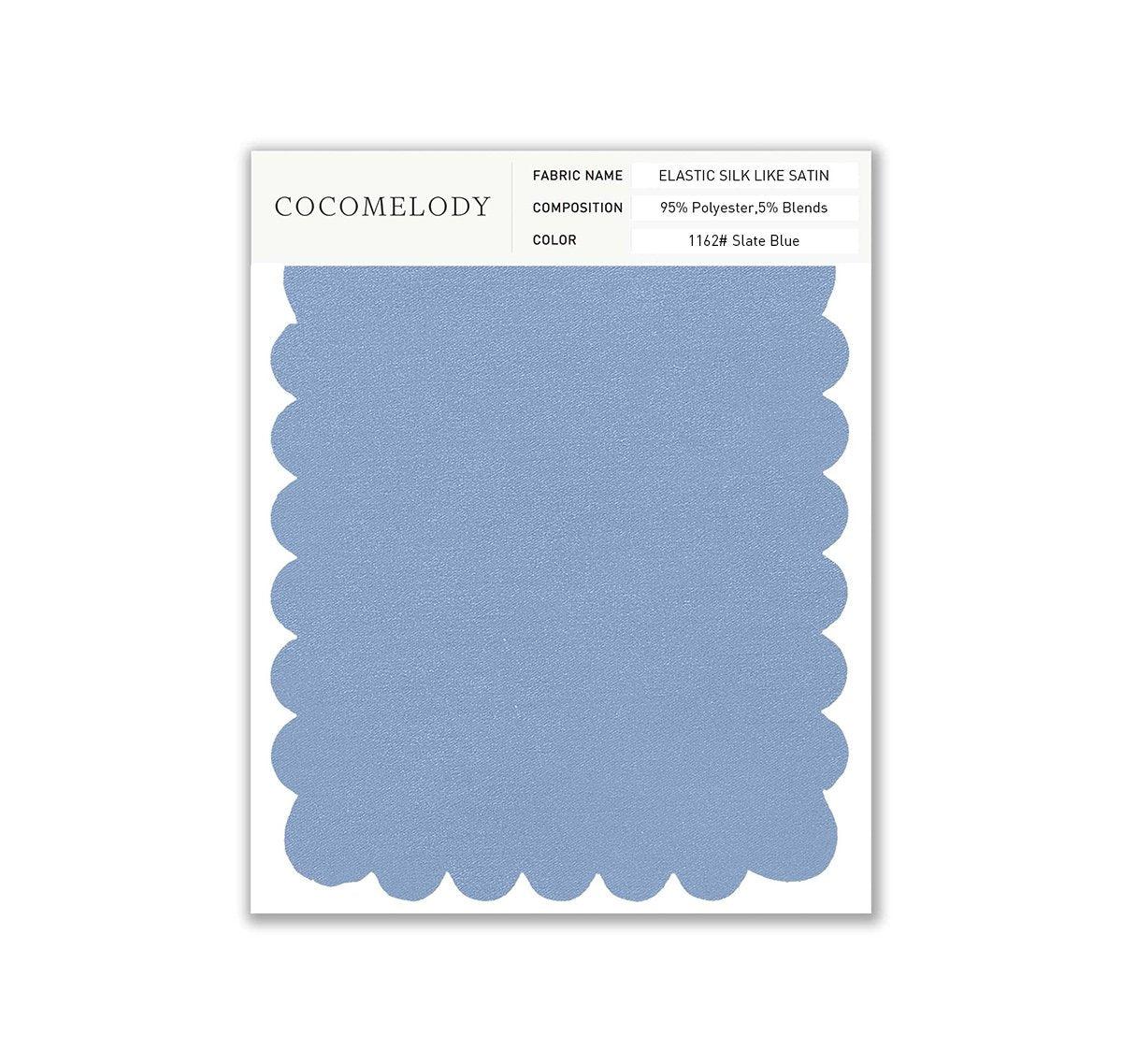 Elastic Silk like Satin Fabric Swatch in Single Color SWSS16005 - COCOMELODY