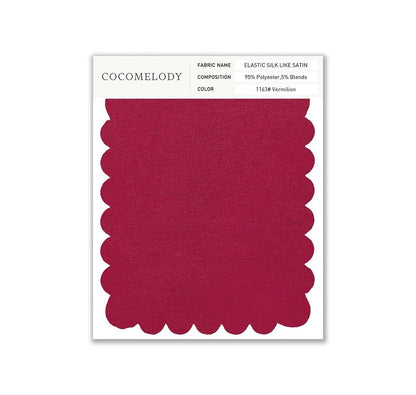Elastic Silk like Satin Fabric Swatch in Single Color SWSS16005 - COCOMELODY