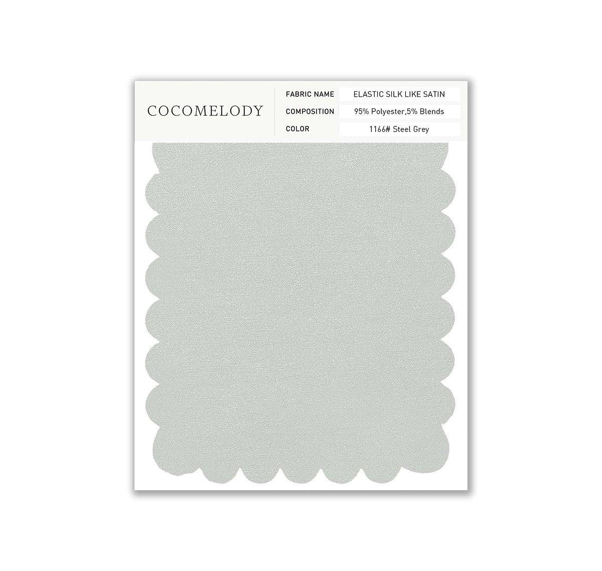 Elastic Silk like Satin Fabric Swatch in Single Color SWSS16005 - COCOMELODY