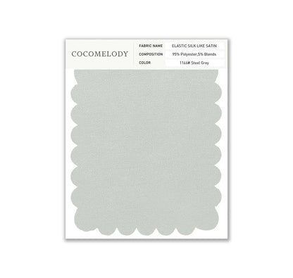 Elastic Silk like Satin Fabric Swatch in Single Color SWSS16005 - COCOMELODY