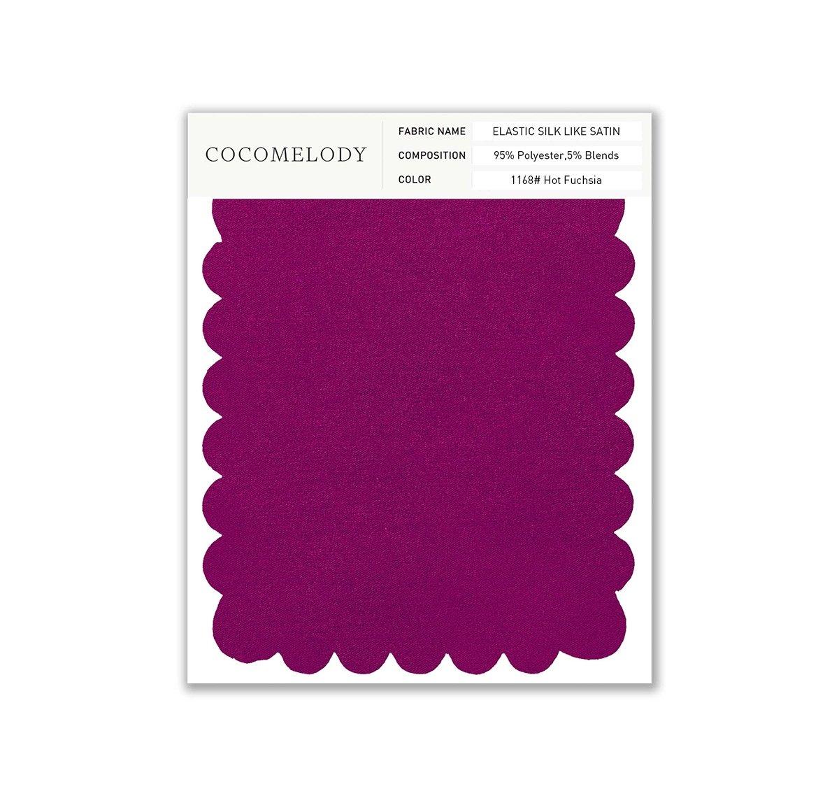 Elastic Silk like Satin Fabric Swatch in Single Color SWSS16005 - COCOMELODY