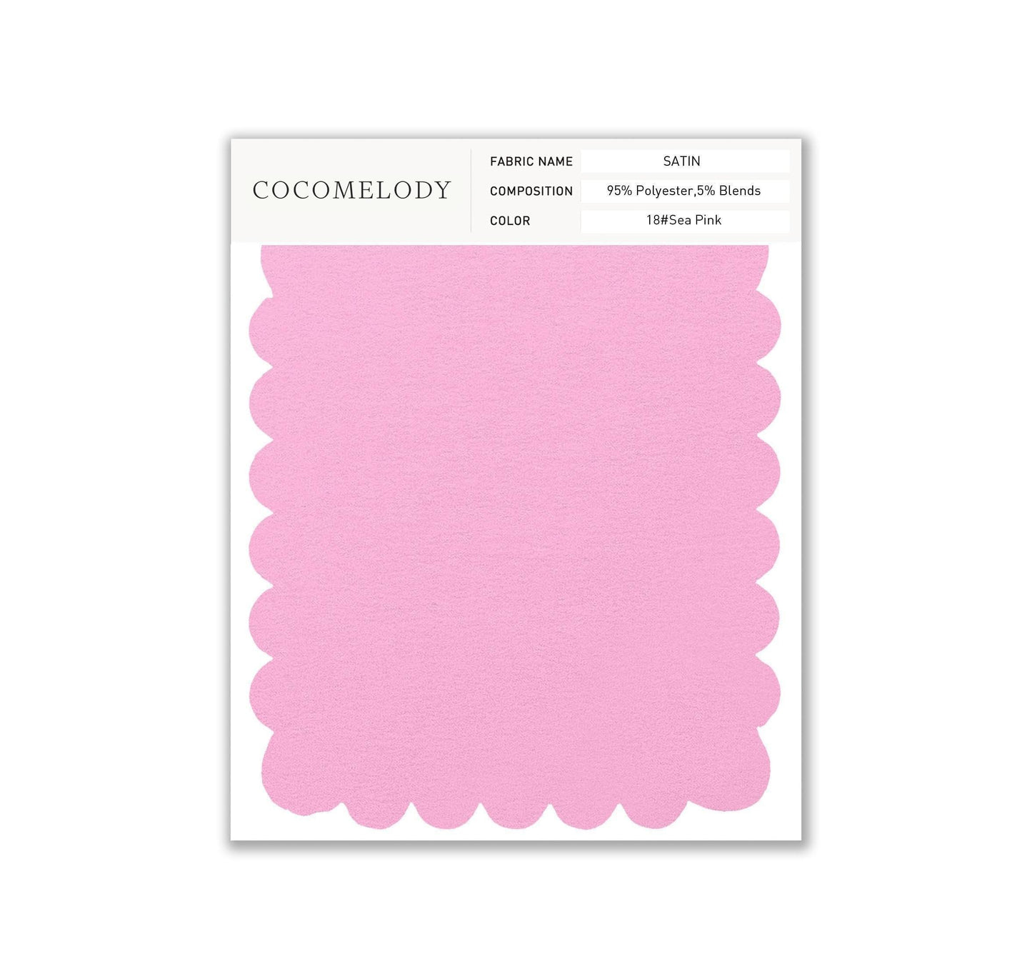 Satin Fabric Swatch in Single Color SWST16003 - COCOMELODY