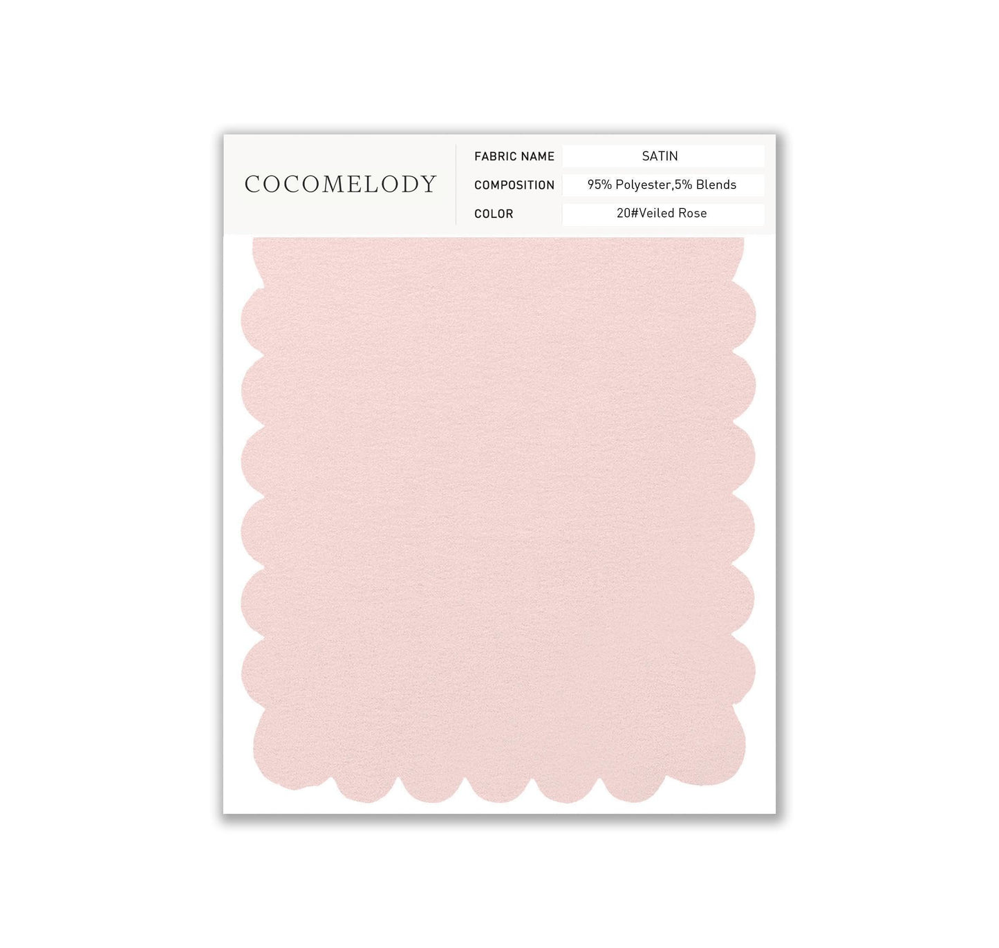 Satin Fabric Swatch in Single Color SWST16003 - COCOMELODY