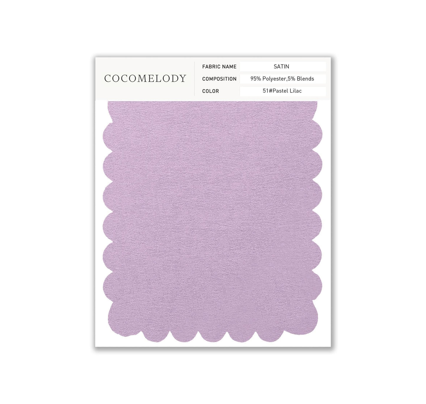 Satin Fabric Swatch in Single Color SWST16003 - COCOMELODY