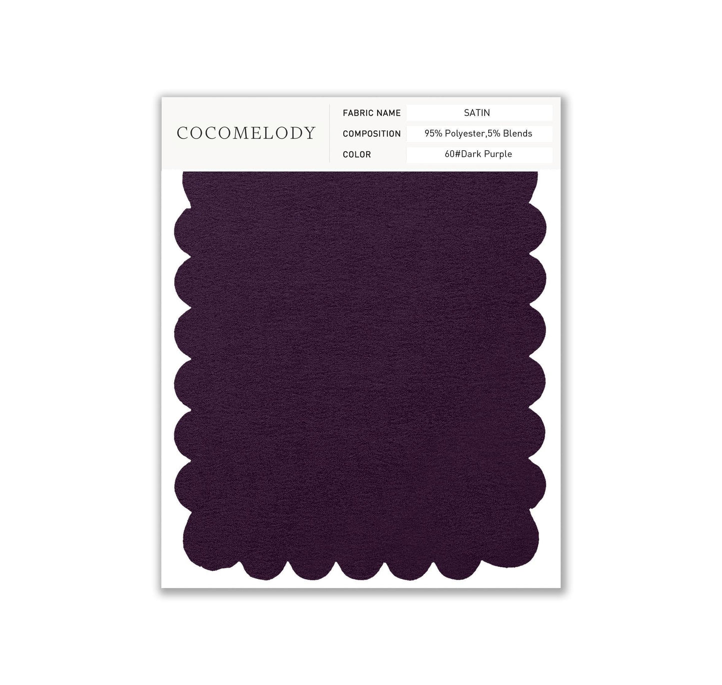 Satin Fabric Swatch in Single Color SWST16003 - COCOMELODY