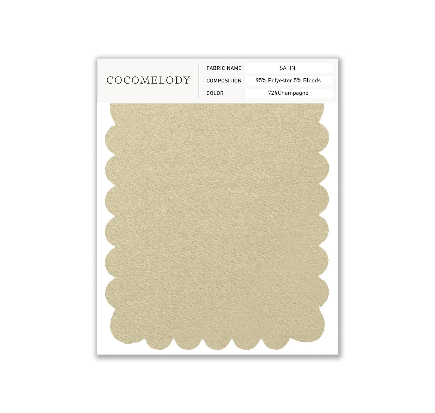 Satin Fabric Swatch in Single Color SWST16003 - COCOMELODY