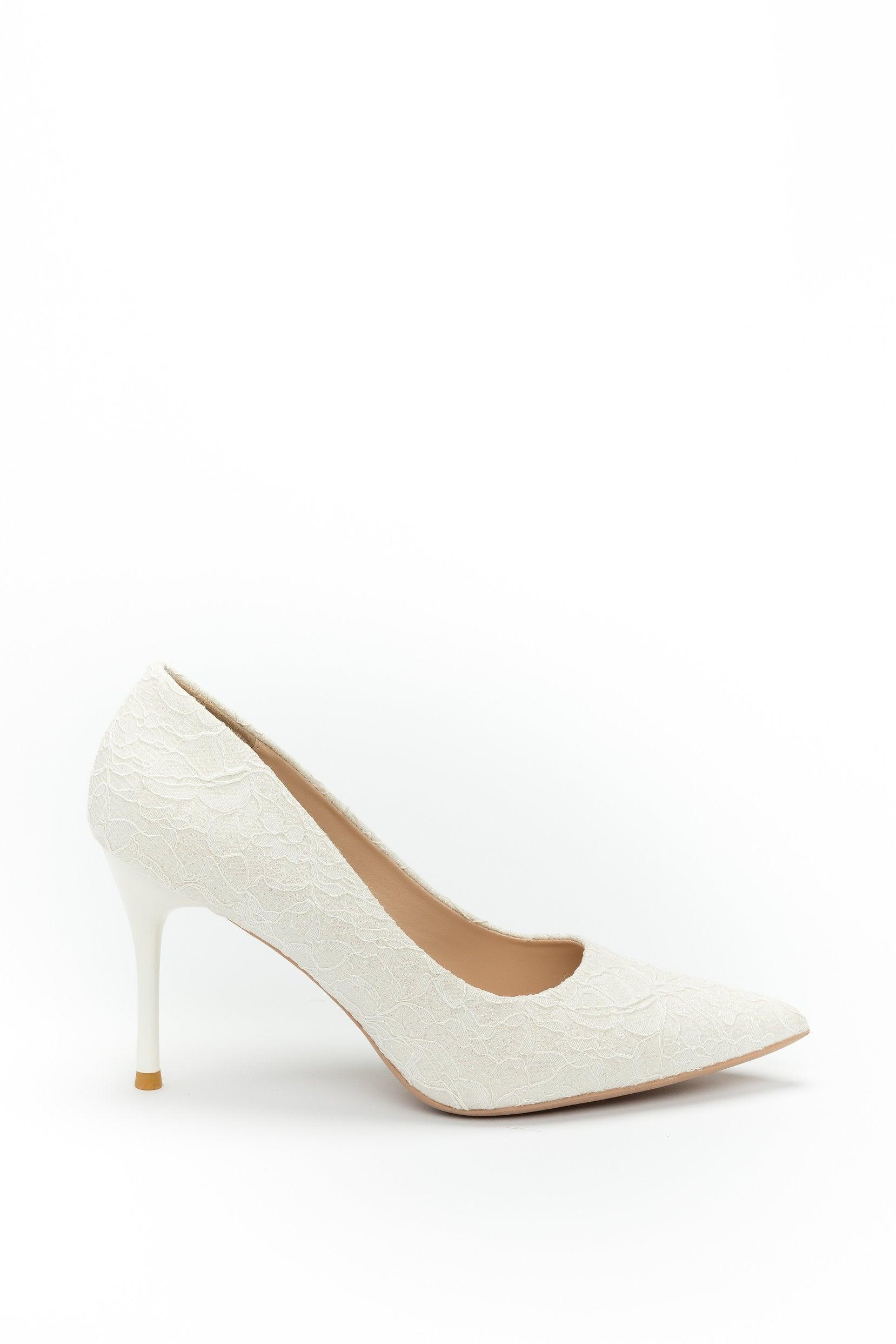 Stiletto Heel Lace Pointed Toe Bridal Shoes CK0102 - COCOMELODY