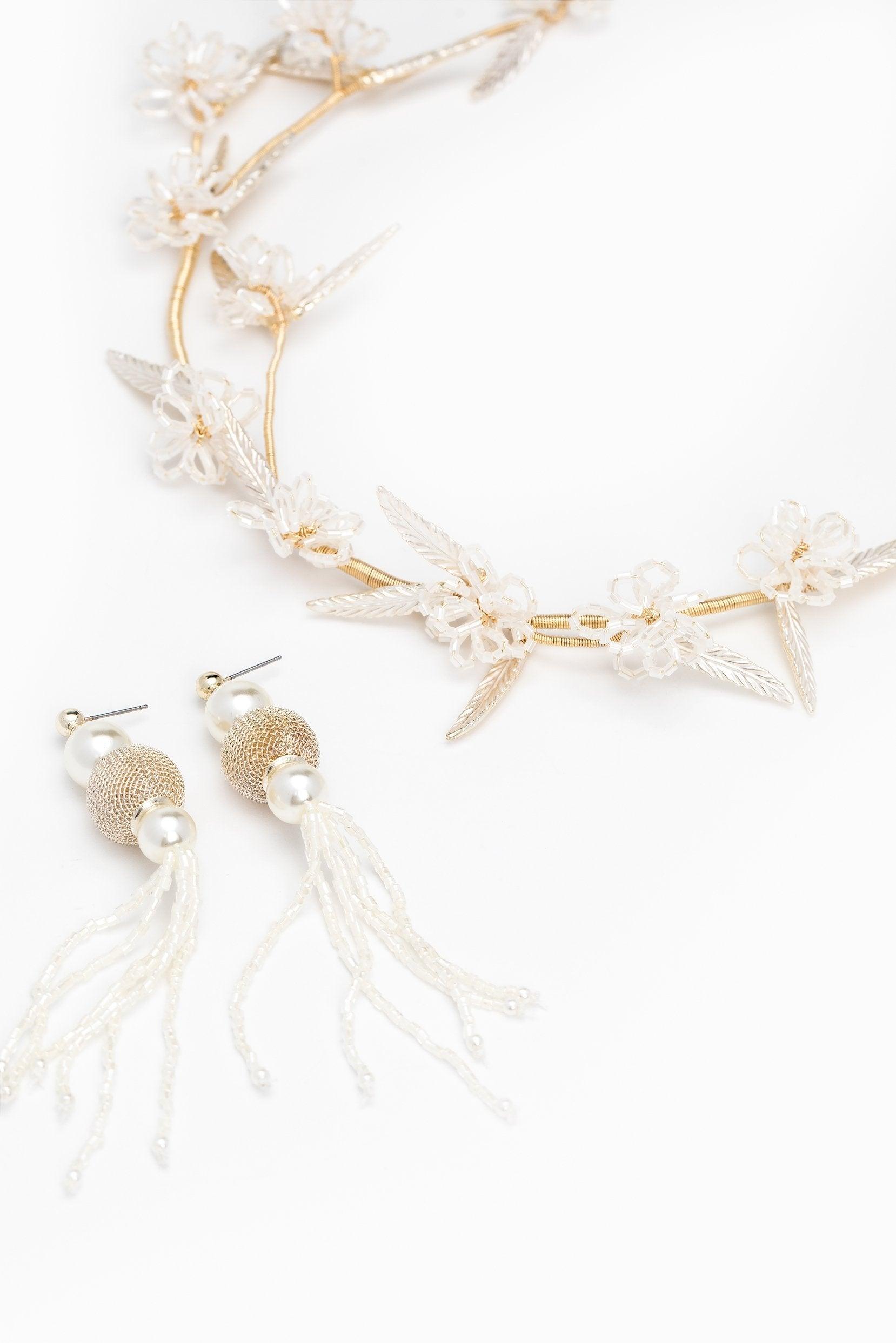 Beading Headpiece Earrings Jewelry CY0056 - COCOMELODY