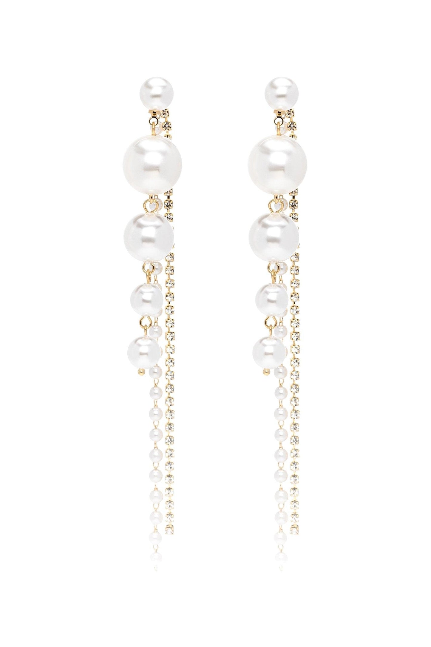 Alloy Earrings with Rhinestone Imitation Pearl CE0117