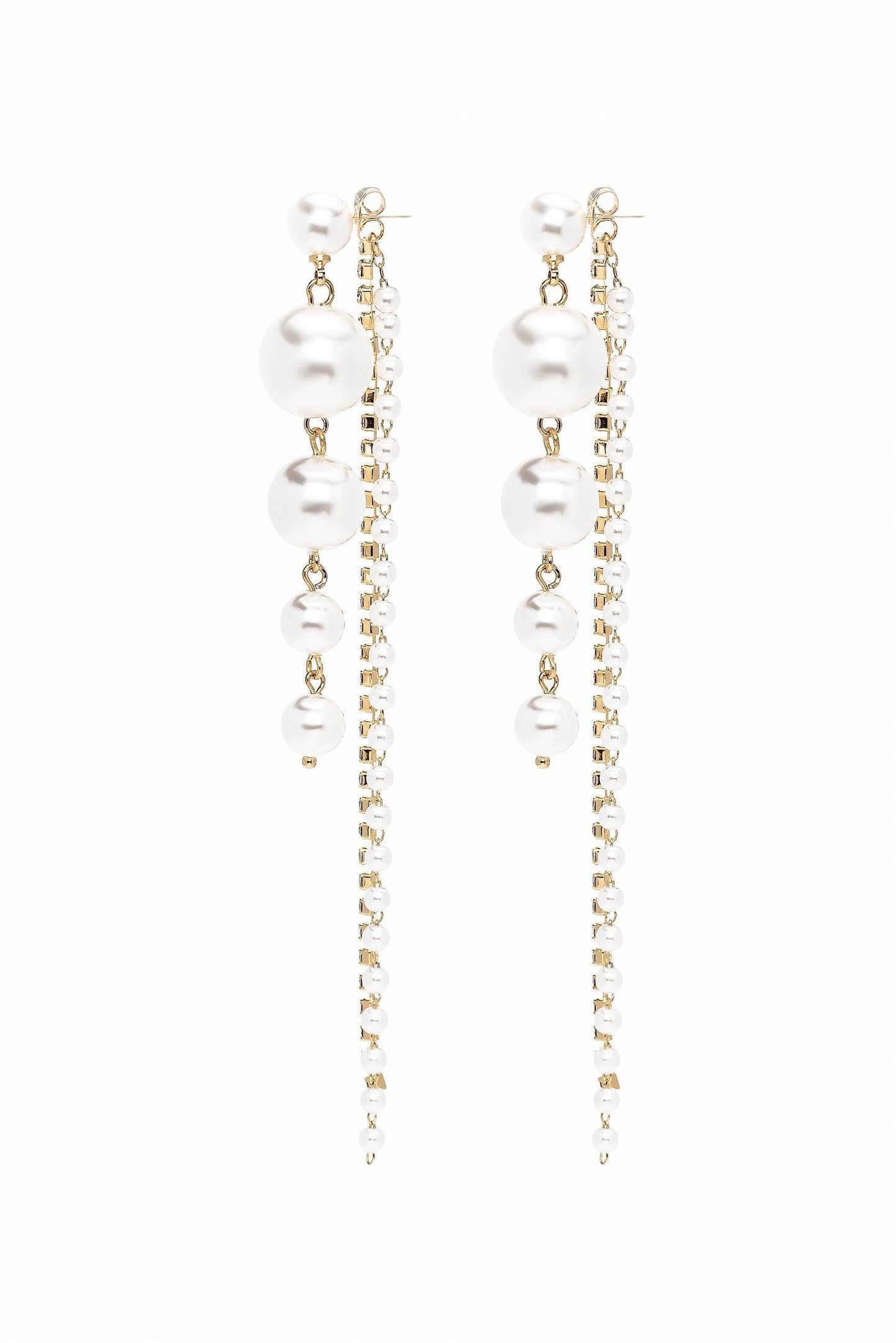 Alloy Earrings with Rhinestone Imitation Pearl CE0117 - COCOMELODY