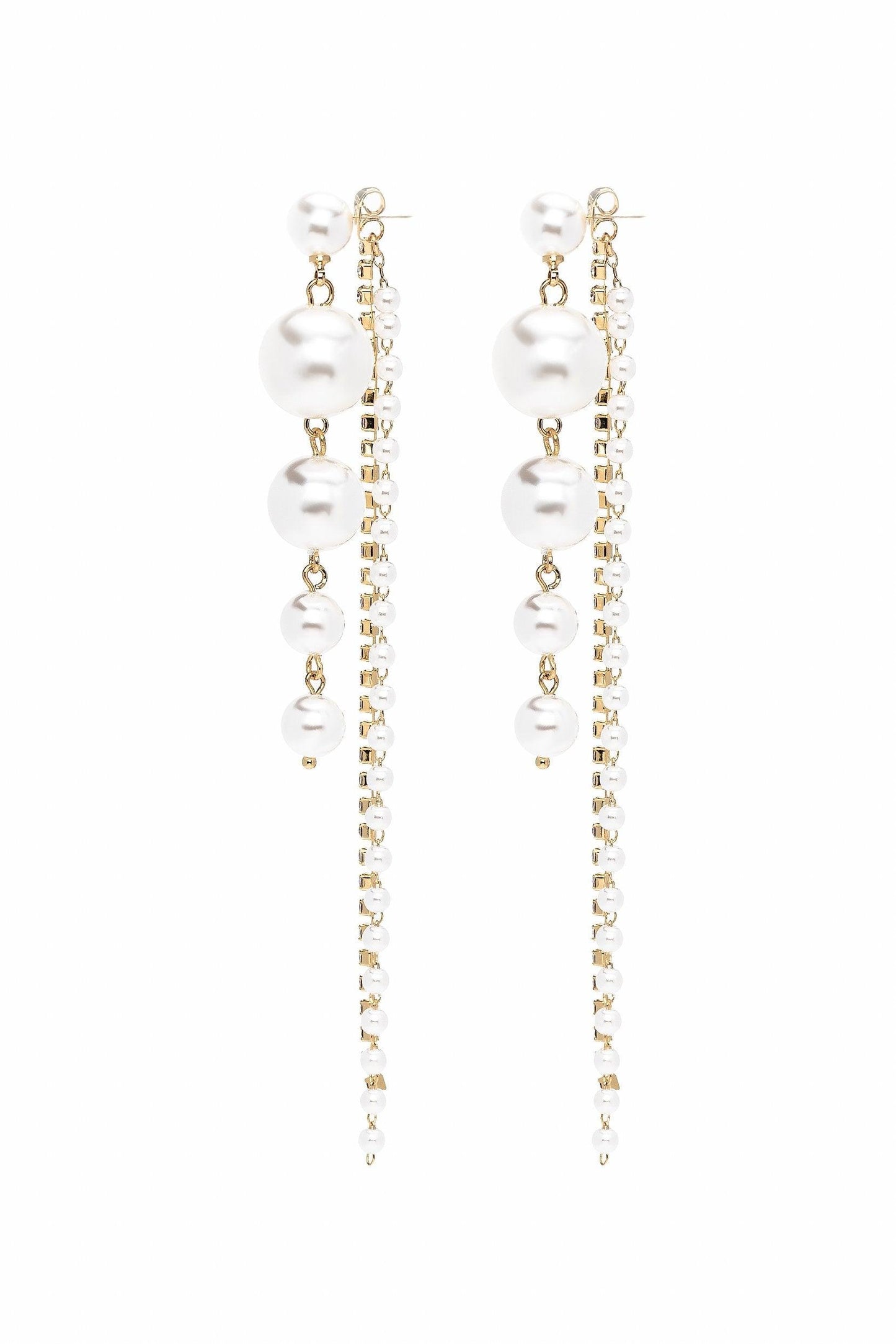 Alloy Earrings with Rhinestone Imitation Pearl CE0117