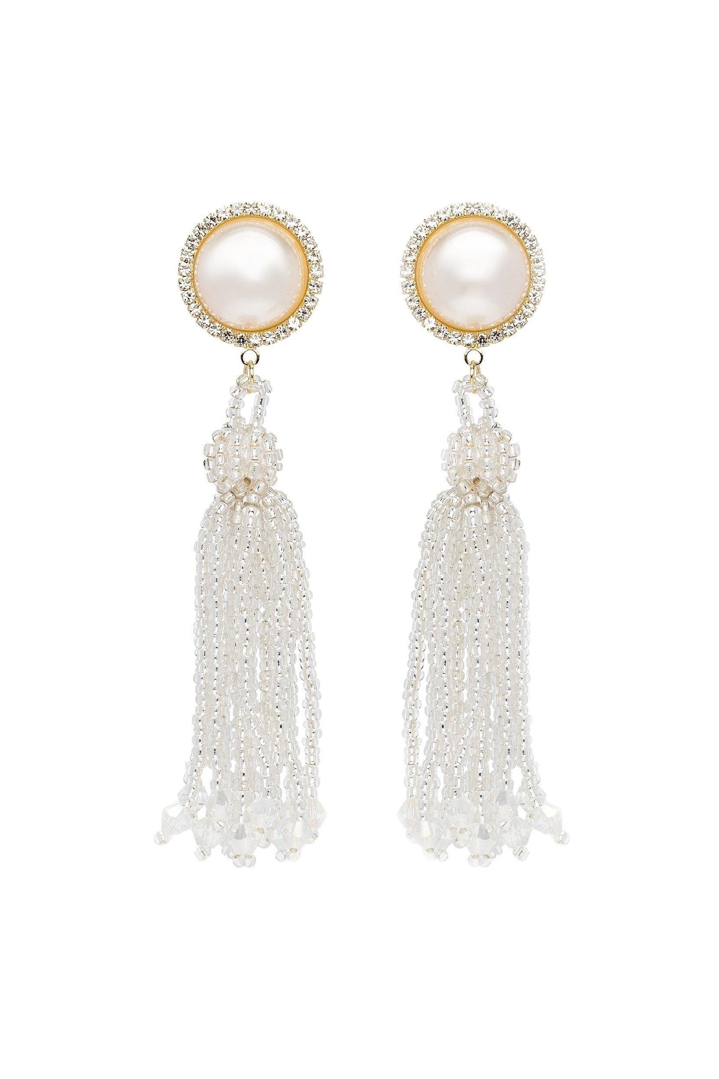 Alloy Earrings with Imitation Pearl CE0124 - COCOMELODY