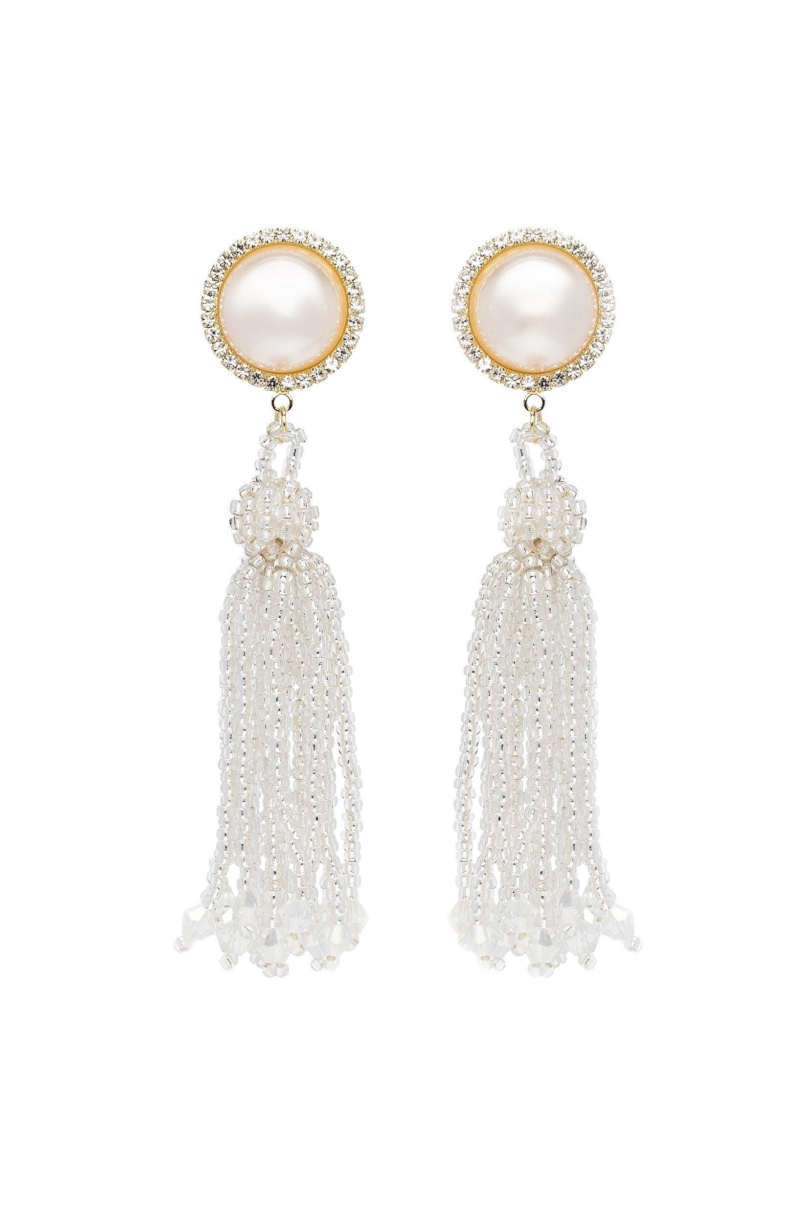 Alloy Earrings with Imitation Pearl CE0124 - COCOMELODY