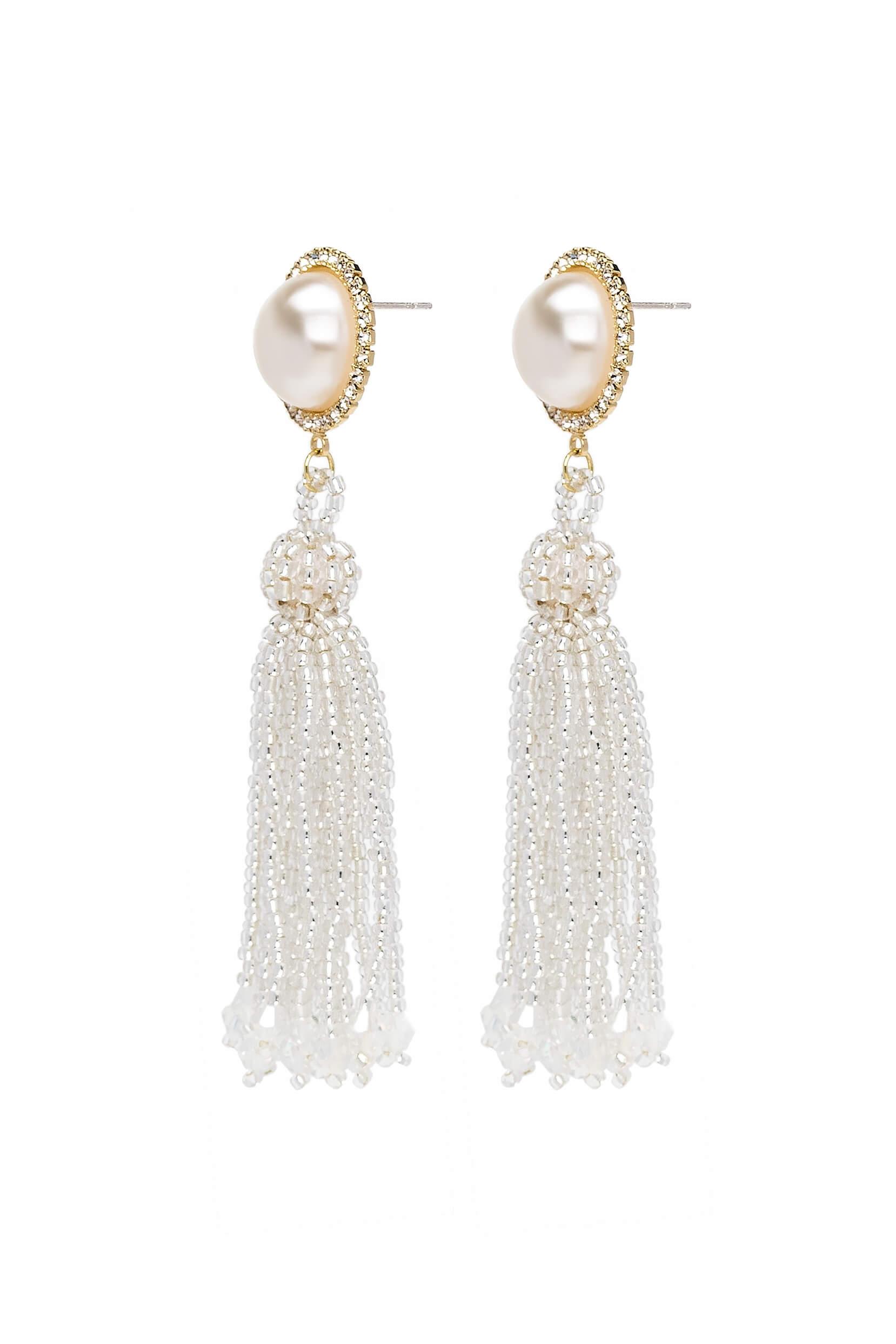 Alloy Earrings with Imitation Pearl CE0124 - COCOMELODY