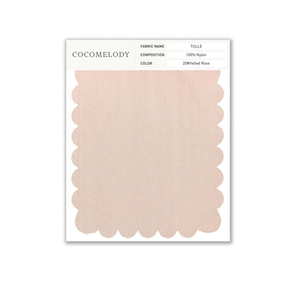 Tulle Fabric Swatch in Single Color SWTU16002 - COCOMELODY