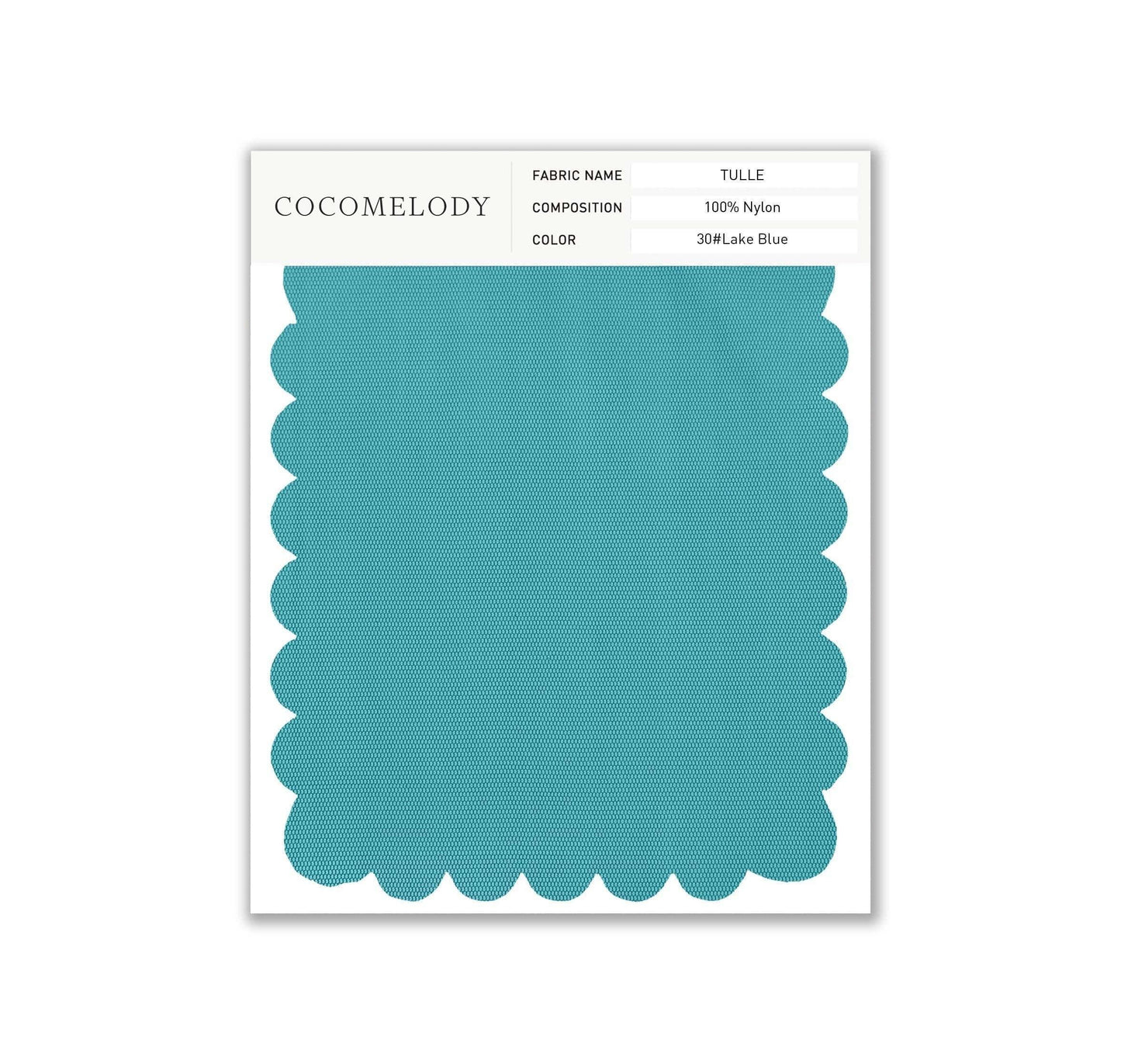 Tulle Fabric Swatch in Single Color SWTU16002 - COCOMELODY