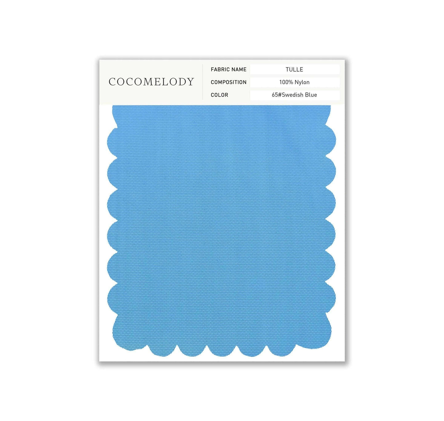 Tulle Fabric Swatch in Single Color SWTU16002 - COCOMELODY